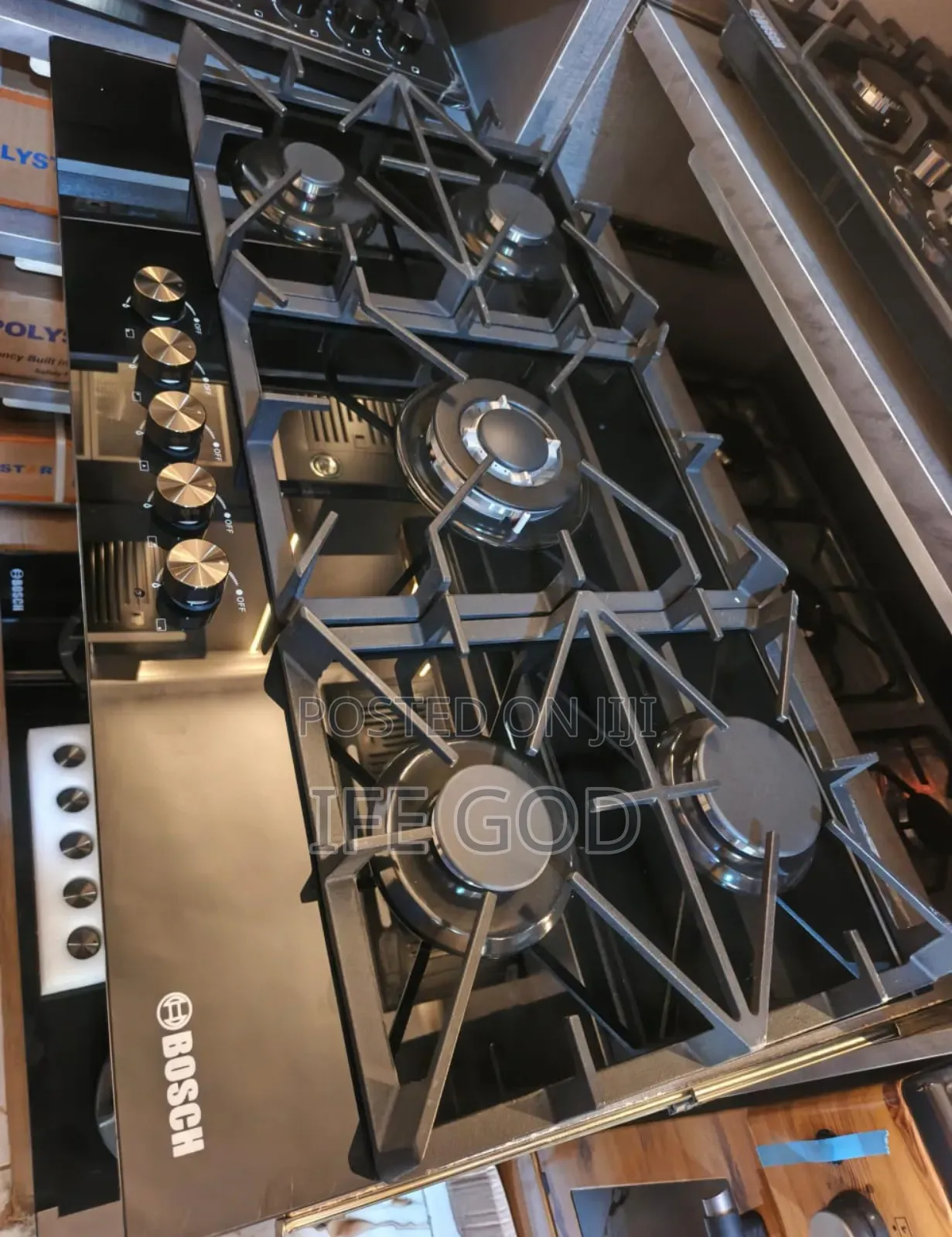 Original Bosch 90cm Built-in Cabinet 5 Burners Gas Cooker Hob Copper