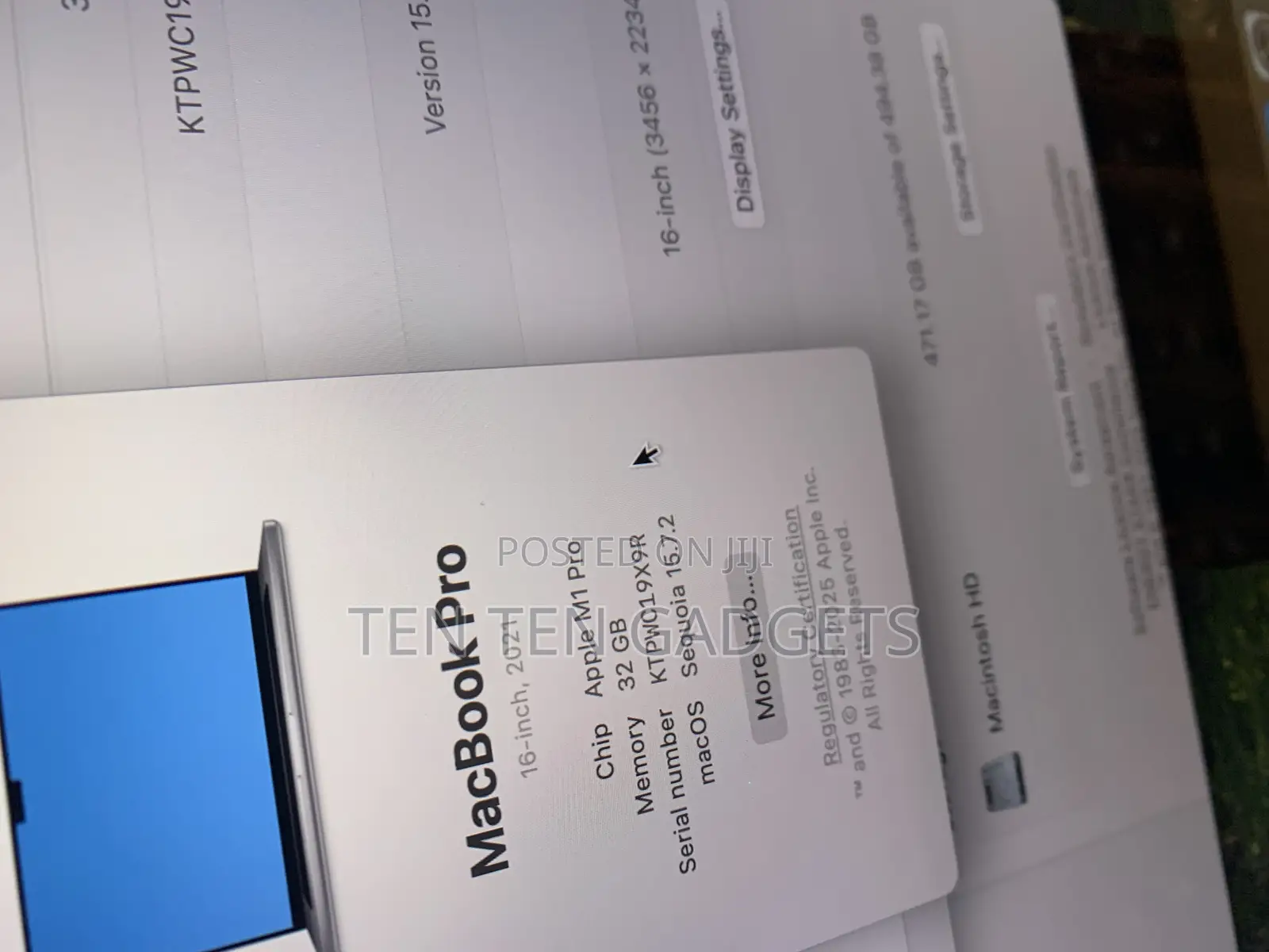 Laptop Apple MacBook Pro 2021 M1 32GB Apple M1 Pro SSD 1T