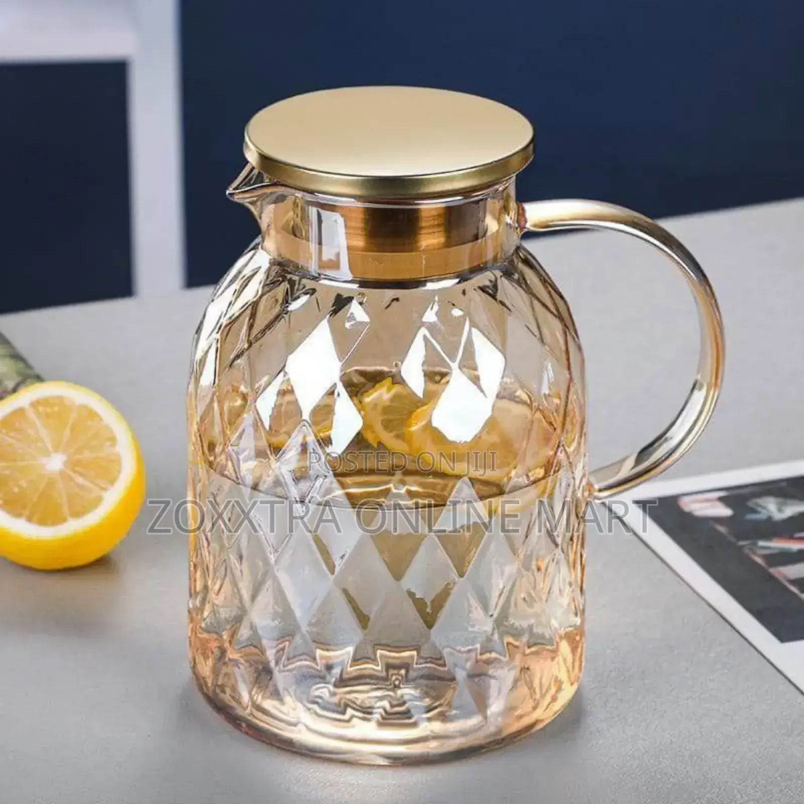 1.8l Diamond Borosilicate Hot Cold Glass Pitcher