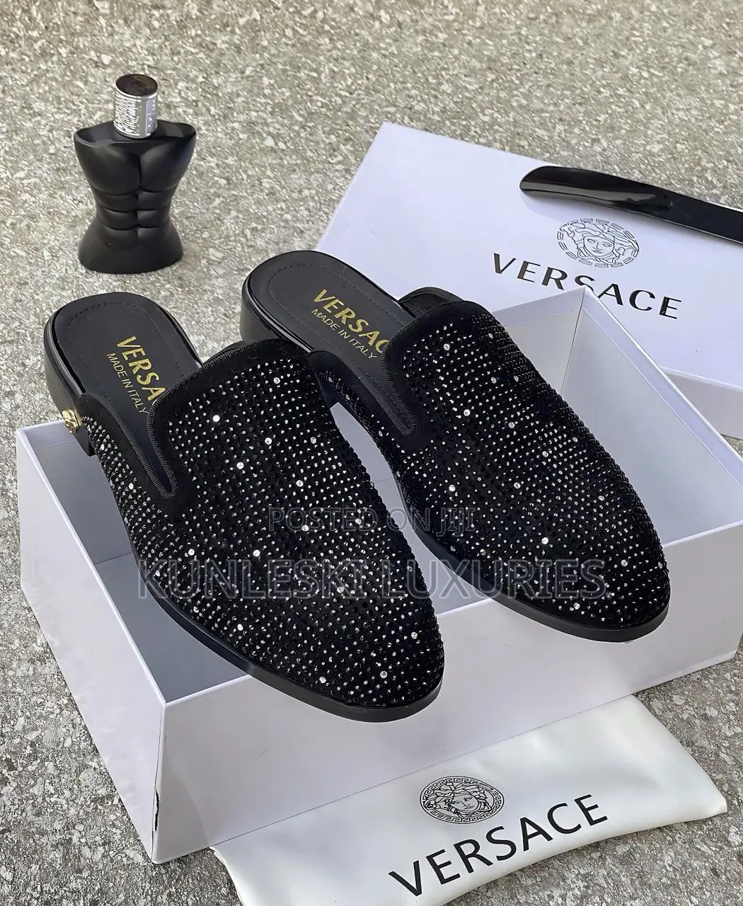 Original Versace Suede Stone Half Shoe For Men