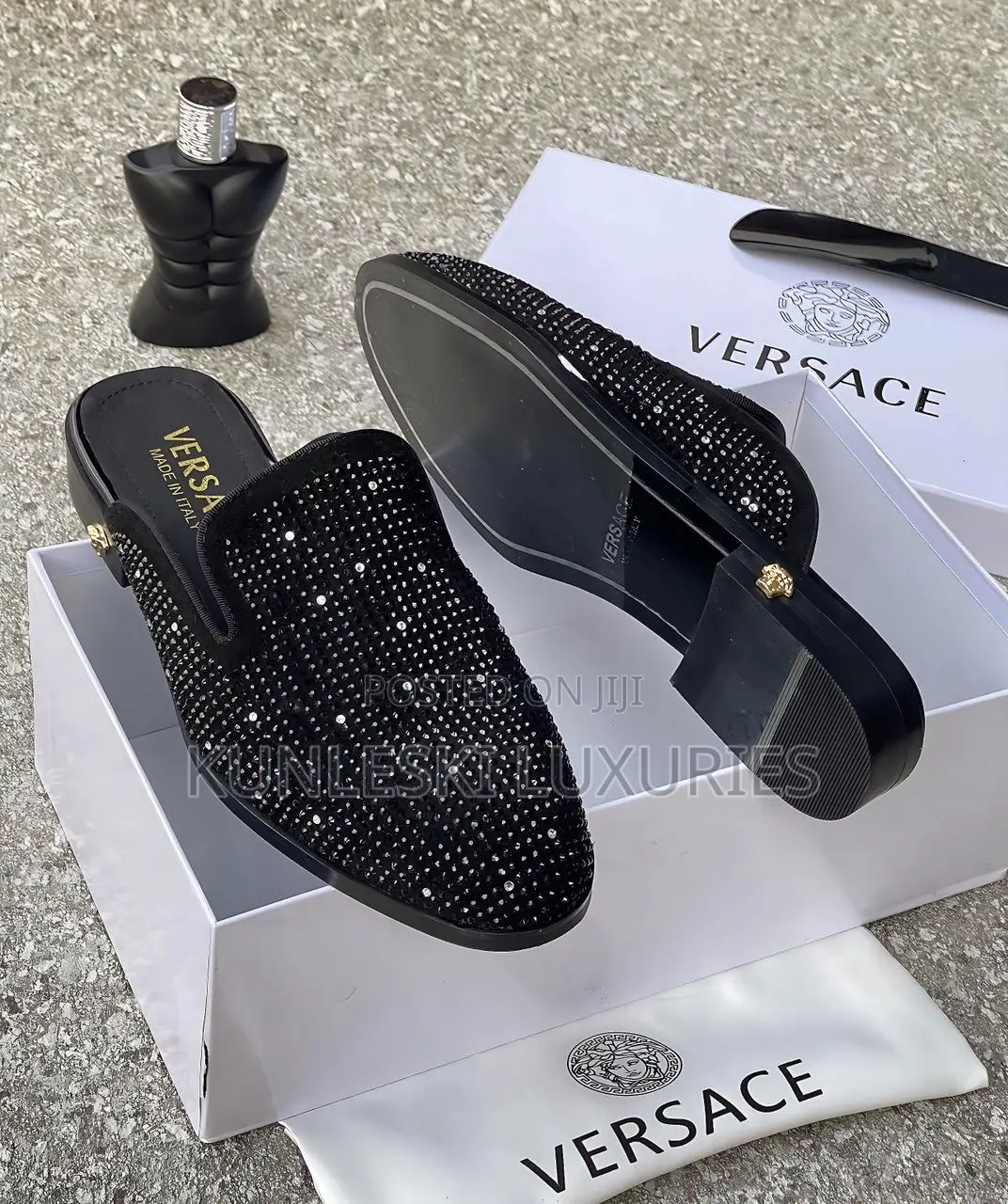 Original Versace Suede Stone Half Shoe For Men