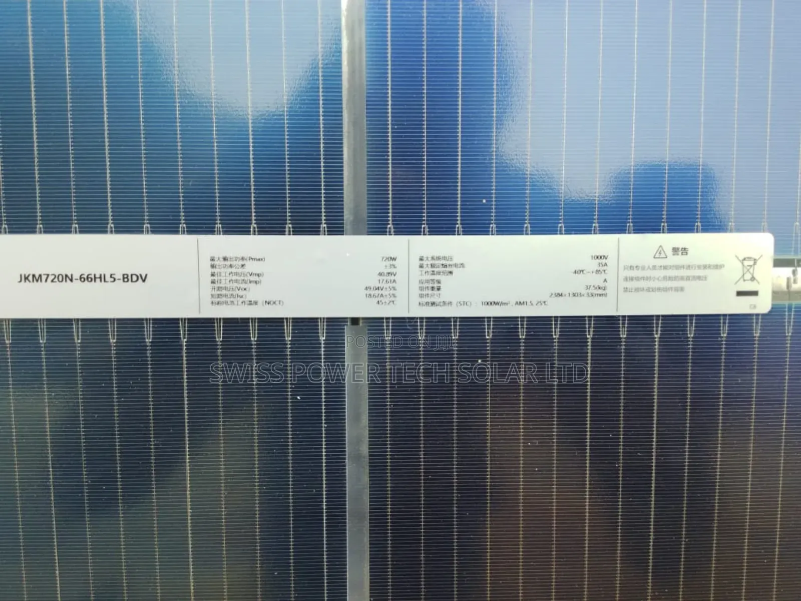 720w Jinko Panels Bifacial 156cell