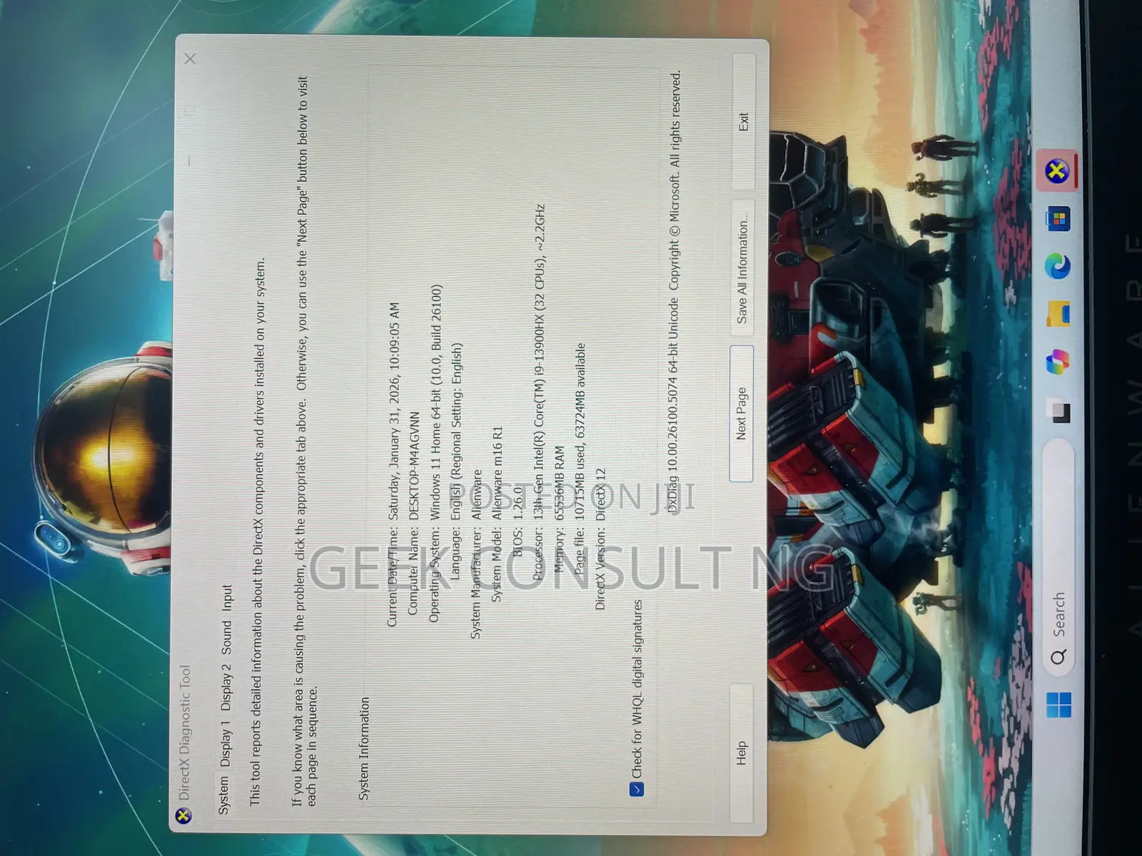 Laptop Dell Alienware M16 R1 64GB Intel Core i9 SSD 1T