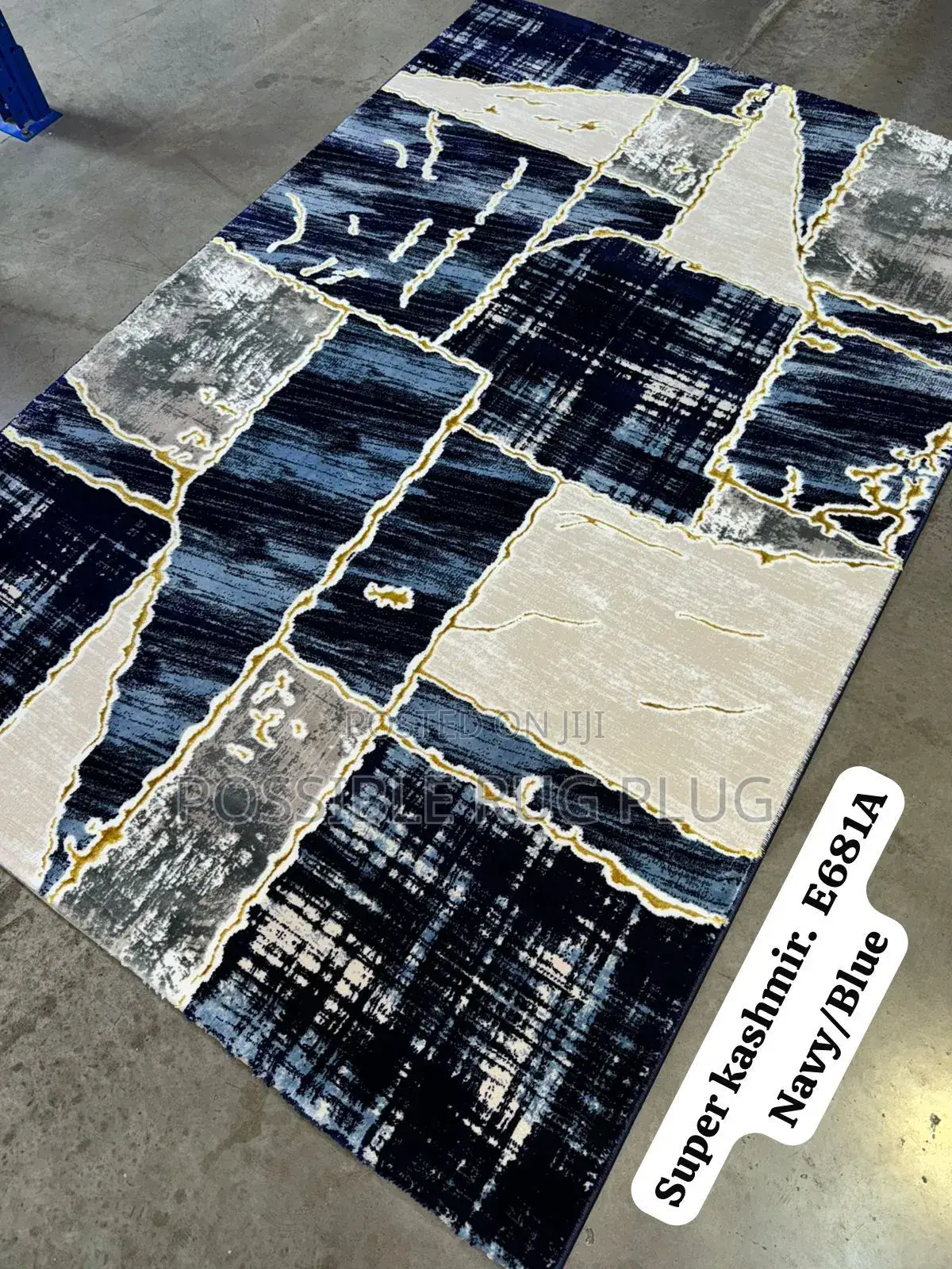 Super Kashmir Navy Blue Center Rug