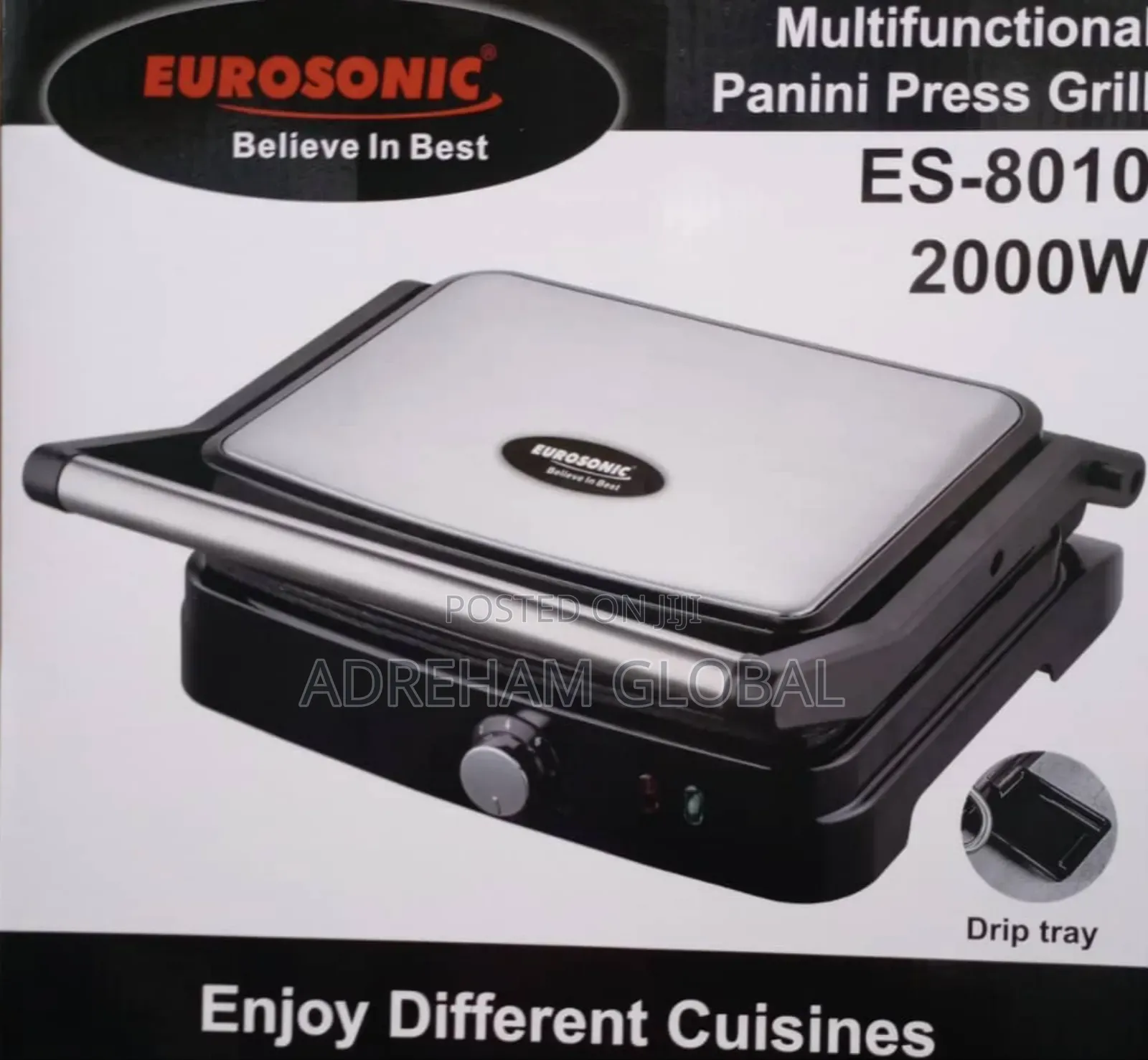 Eurosonic Multi Functional Panini Press Grill, 2000w