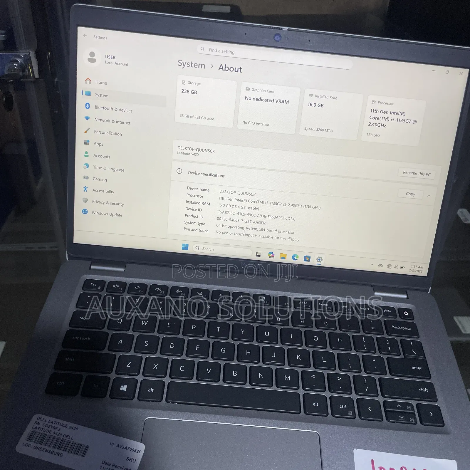 Laptop Dell Latitude 5420 16GB Intel Core i5 SSD 256GB