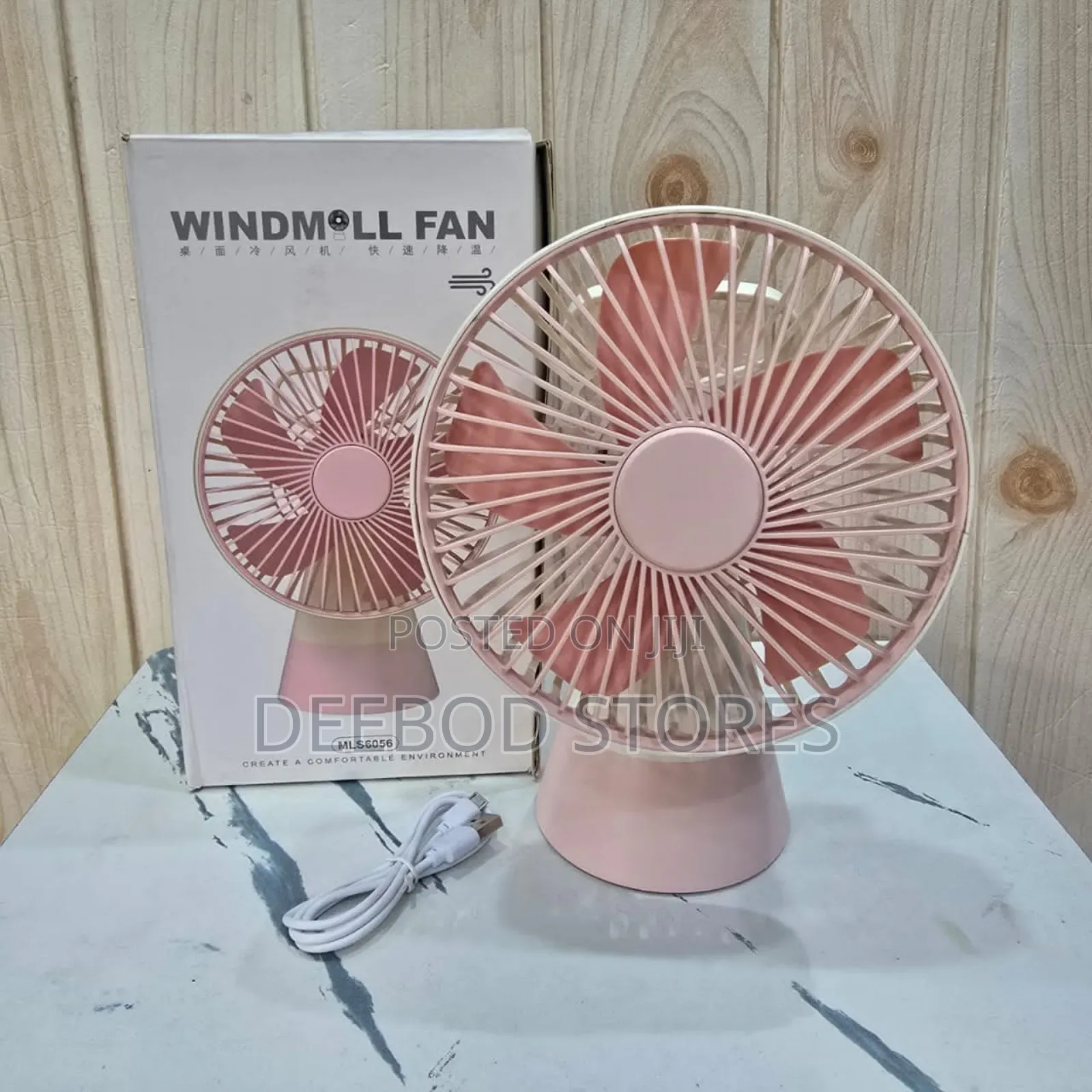 Usb Rechargeable Portable Fan Windmøll Mls6056 (Pink)
