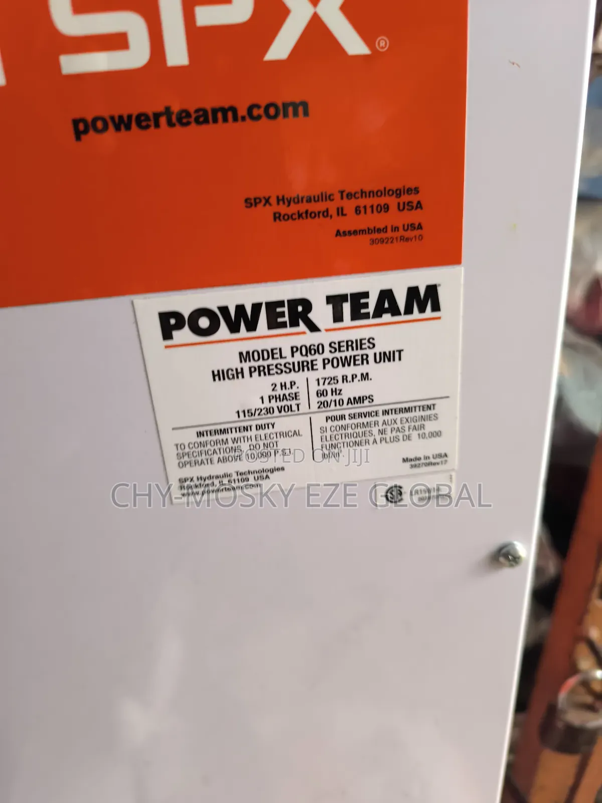 Power Team Electric High Pressure Power Unit (Model Pq60)