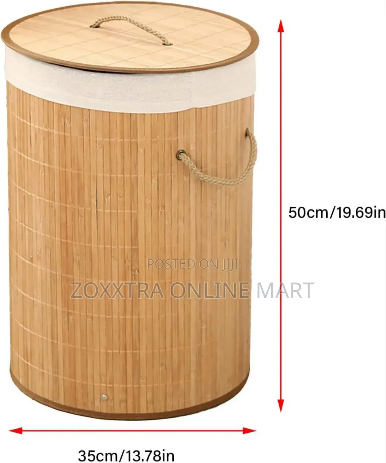 Round Bamboo Laundry Bag