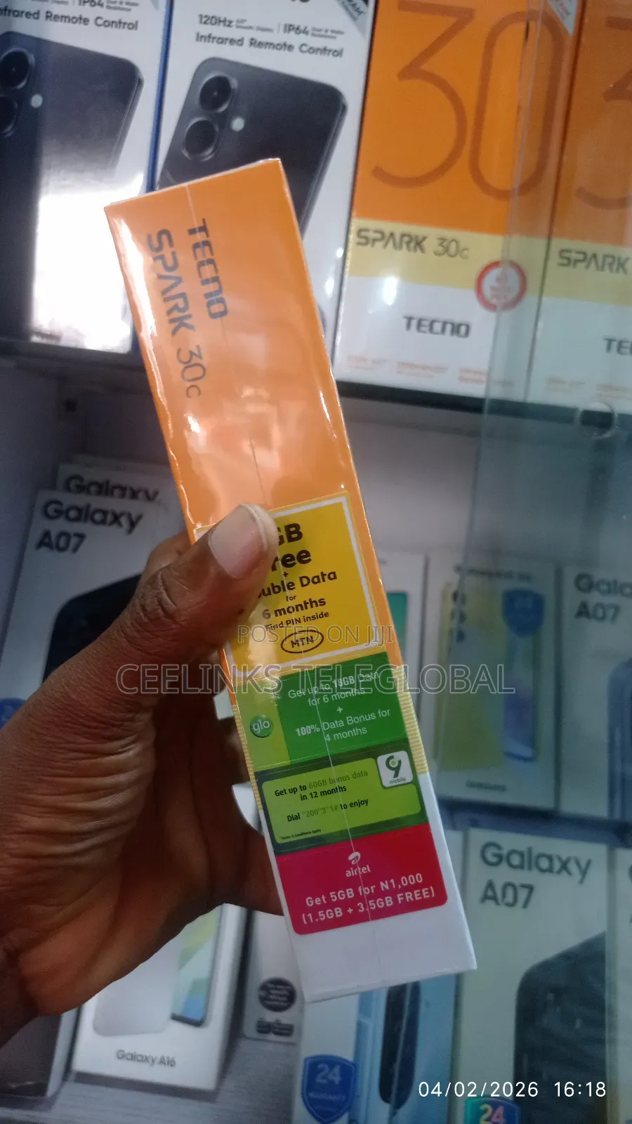 New Tecno Spark 30C 128 GB Black