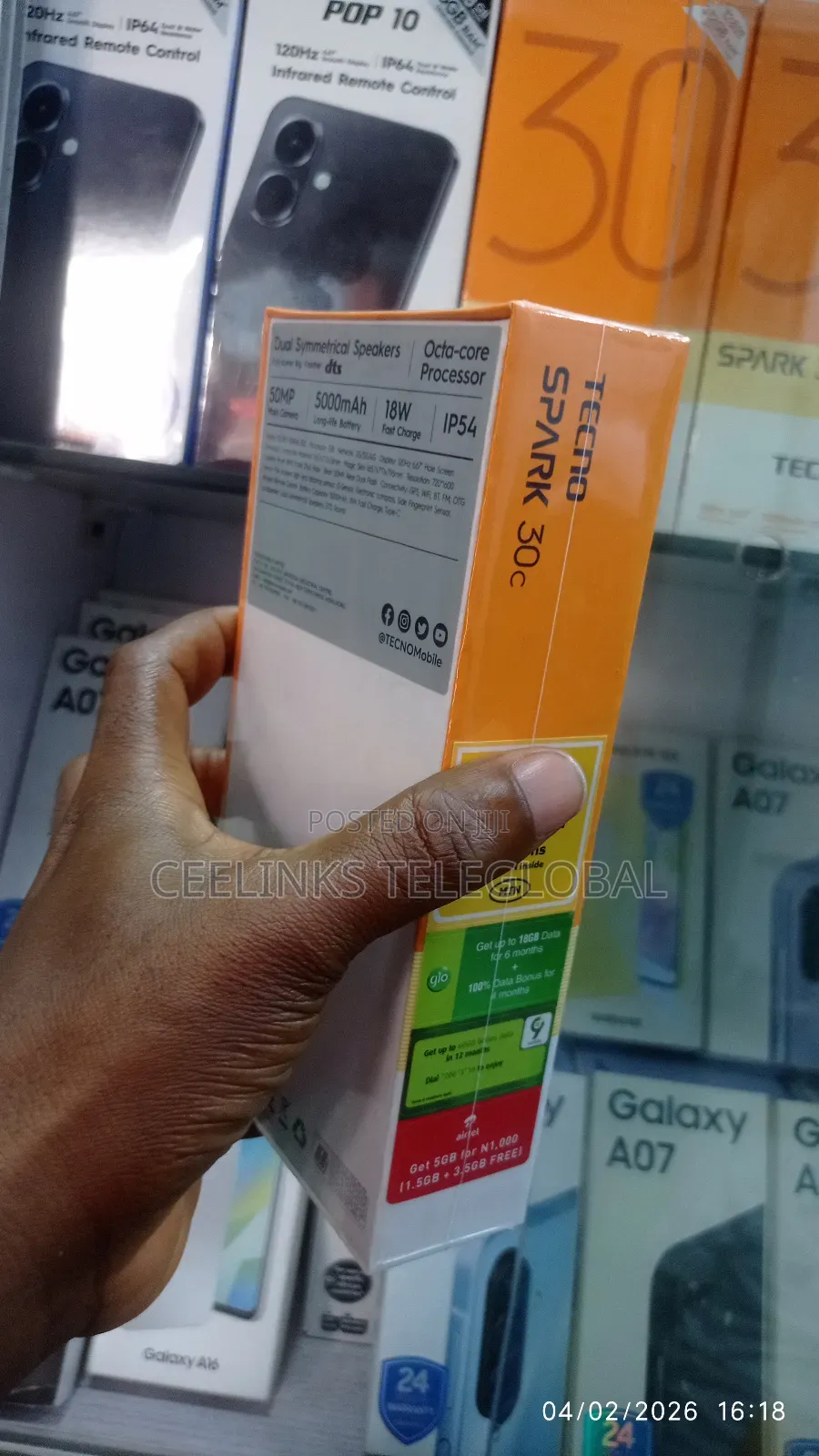 New Tecno Spark 30C 128 GB Black