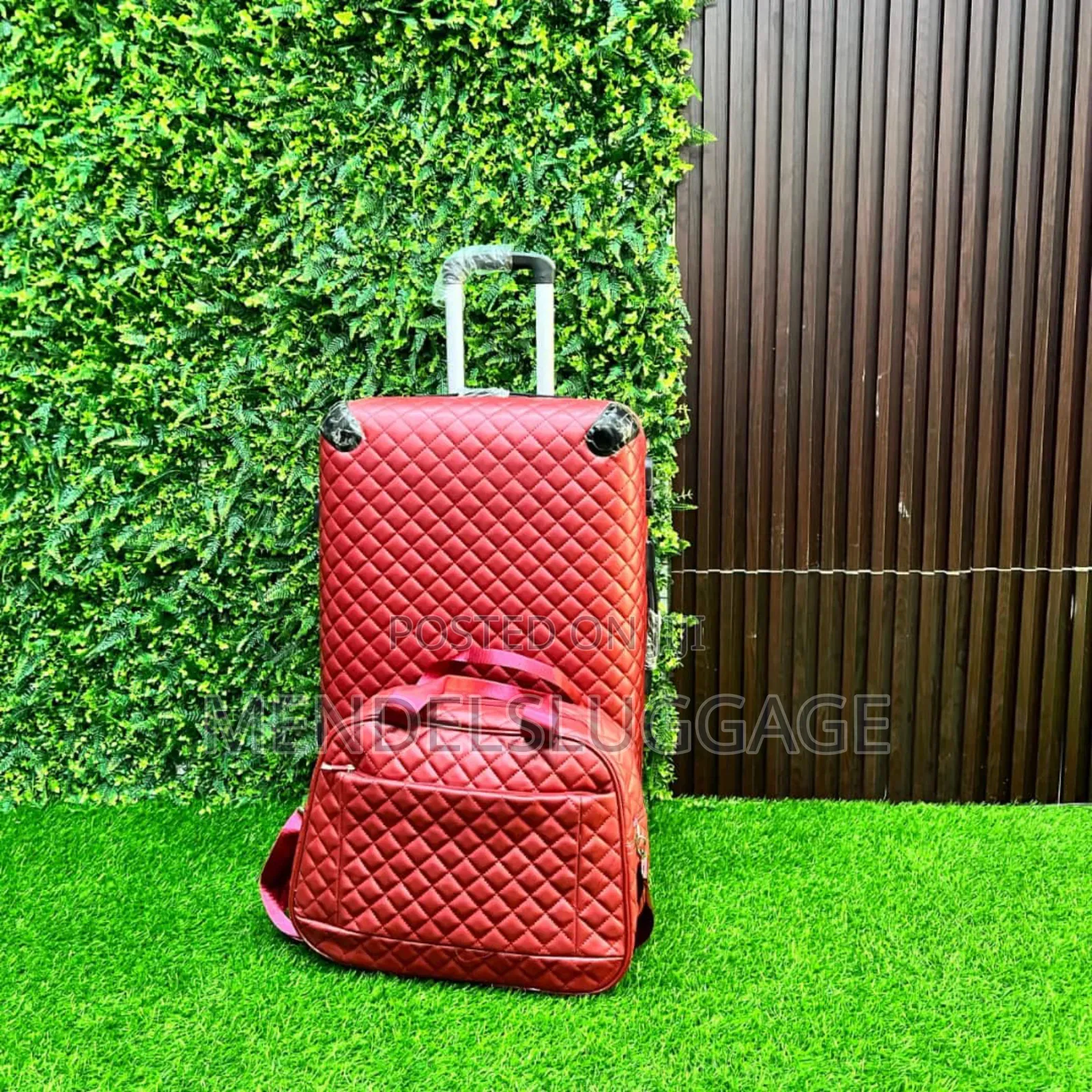 Red Quilted Hard Shell Luggage Set