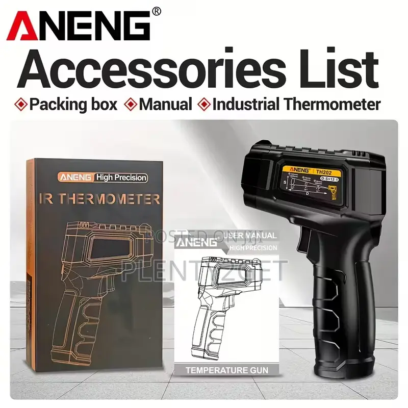 1pc Aneng Th202 Infrared Thermometer Hygrometer, Non-Contact Sensing