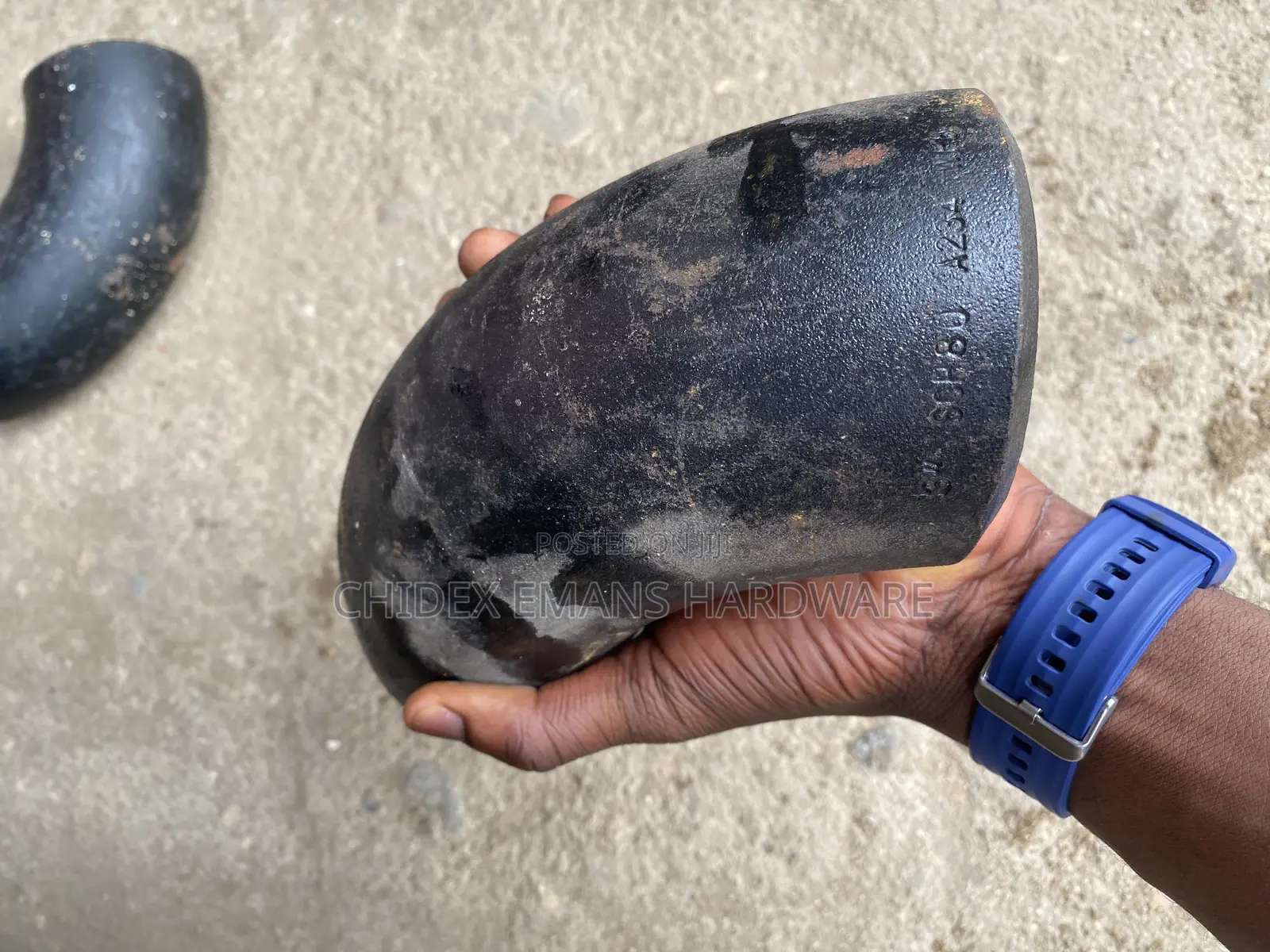 Inch, Schedule 80, 90-Degree Carbon Steel Pipe Elbow.