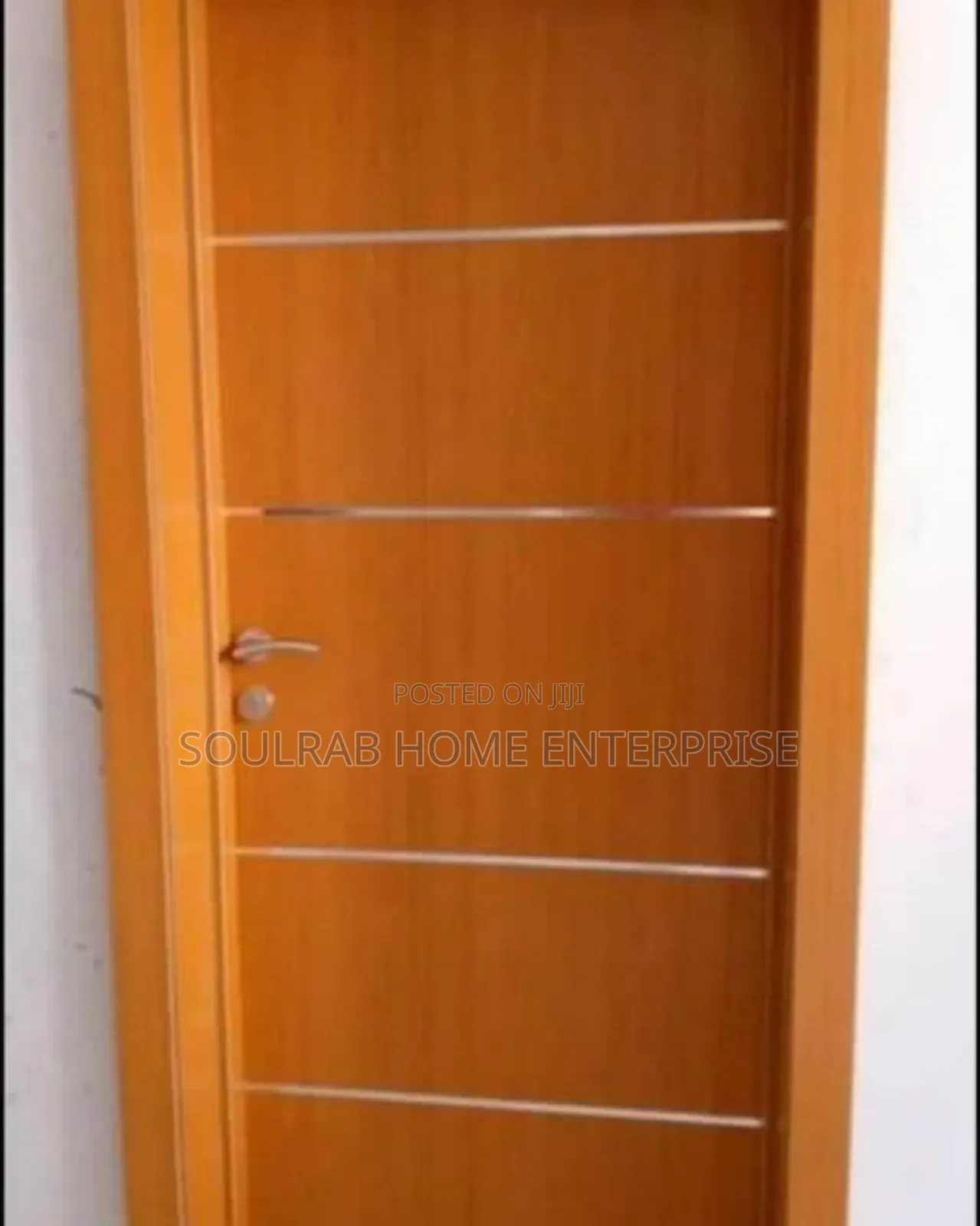 Strong Brand Orange HDF Door With Frame, Lock, Inches and Installation