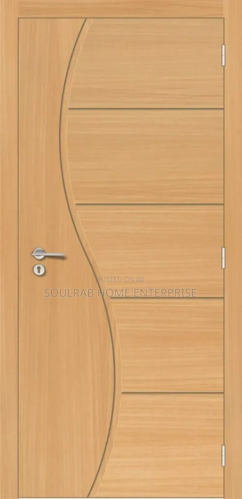 Strong Brand Coconut HDF Door With Frame, Lock, Inches Installation