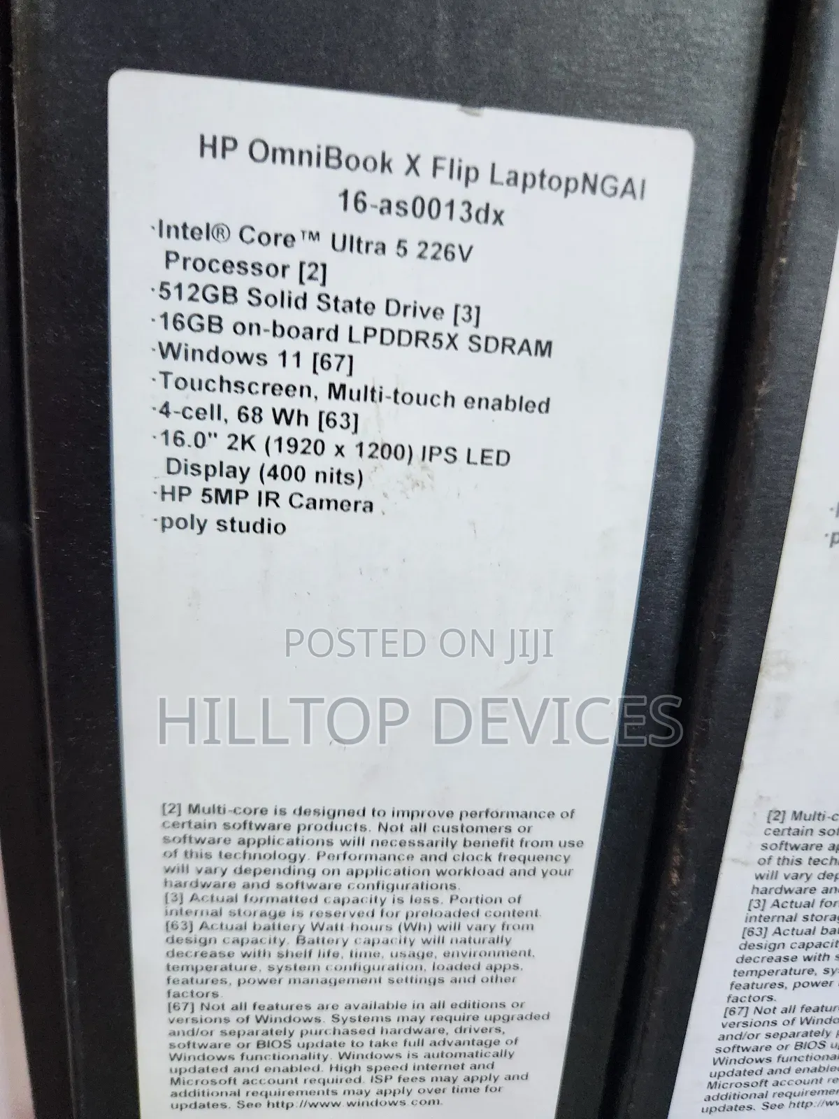 New Laptop HP OmniBook X Flip 16" 16GB Intel Core Ultra 5 SSD 512GB