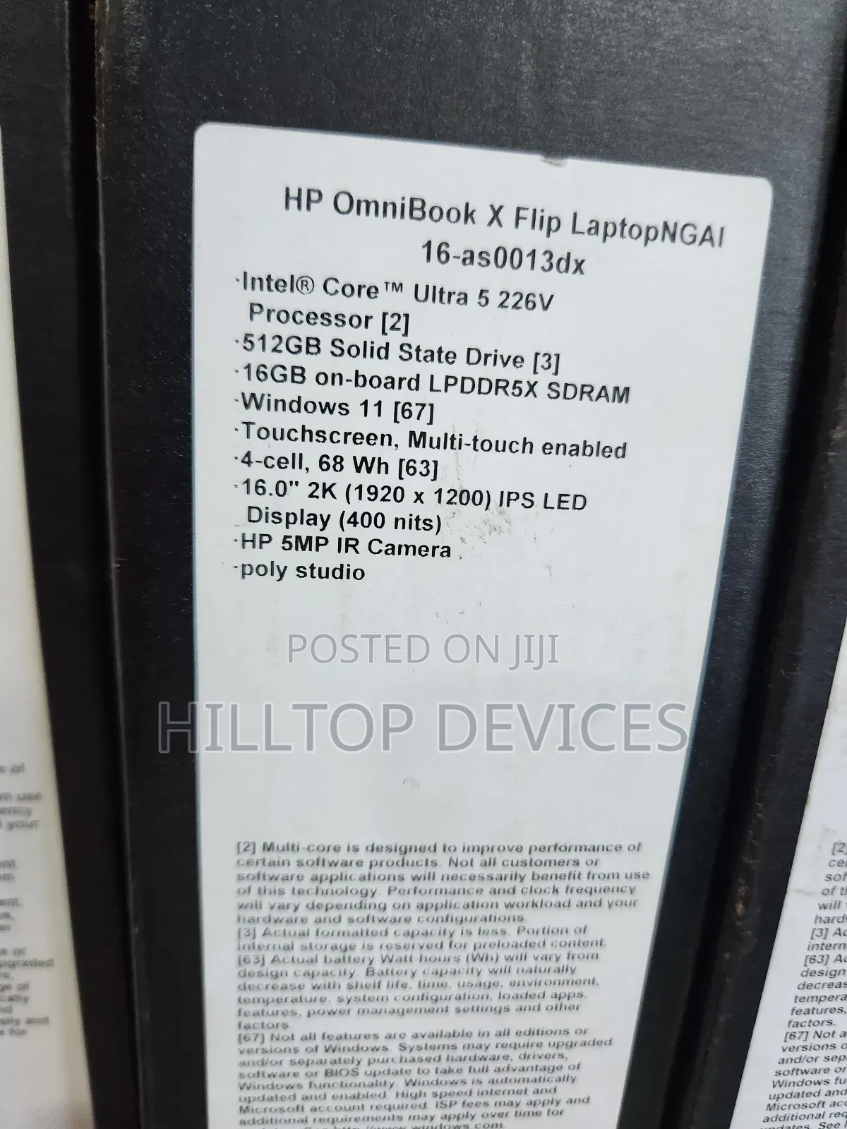 New Laptop HP OmniBook X Flip 16" 16GB Intel Core Ultra 5 SSD 512GB