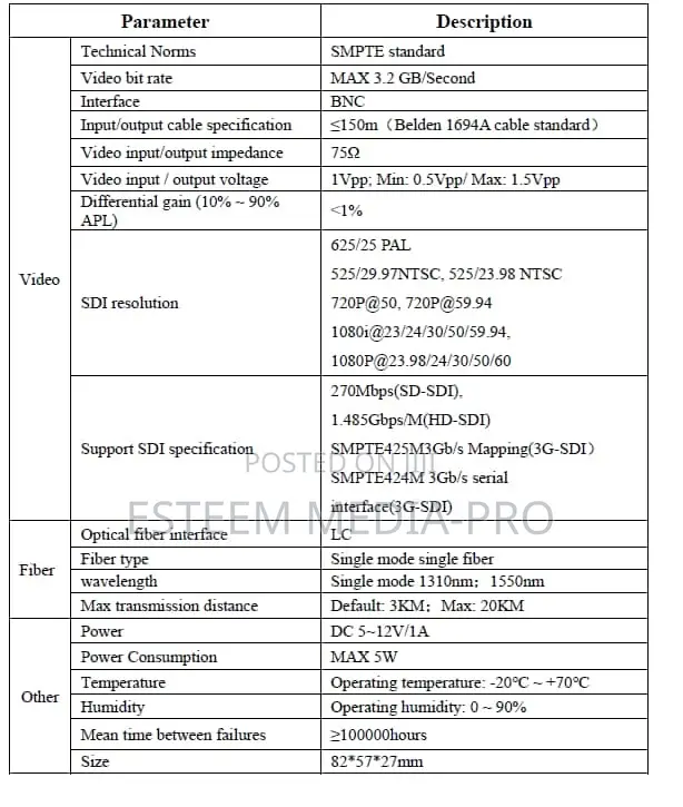 Livegear Hlc600 3g Sdi Over Fibre 20km
