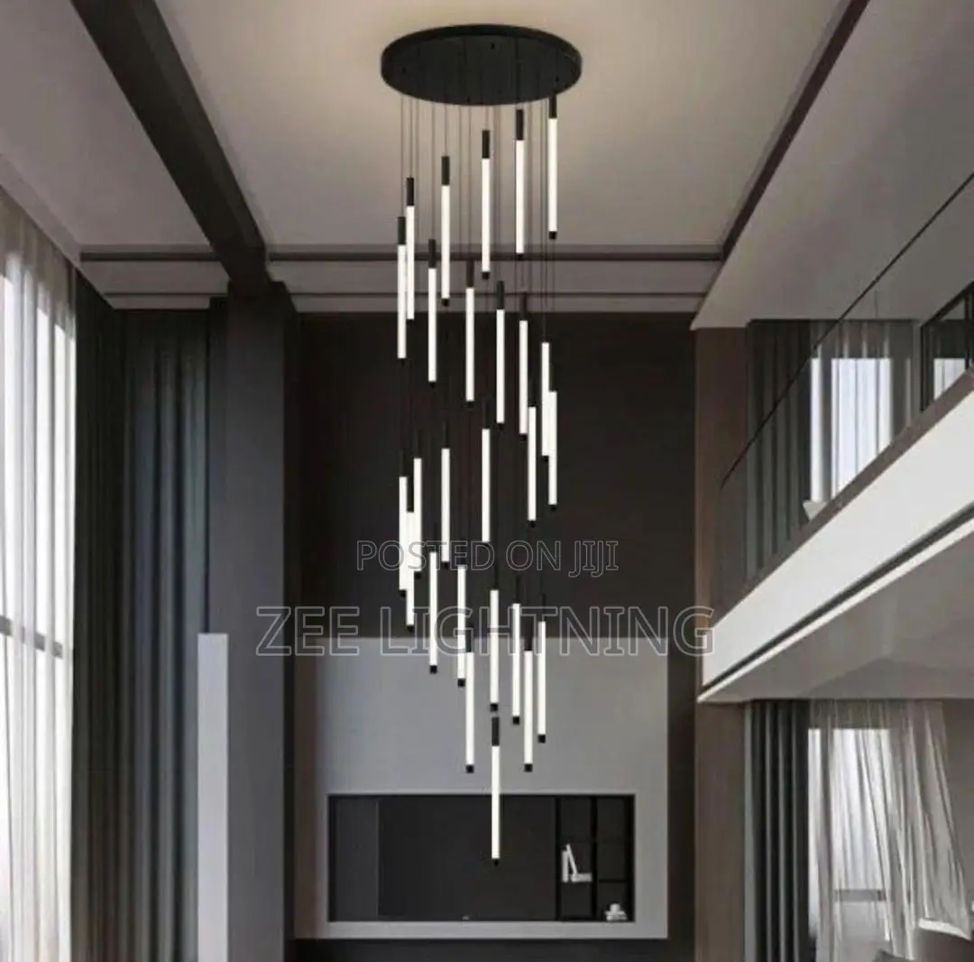 Multiple Black Led Drops Chandelier