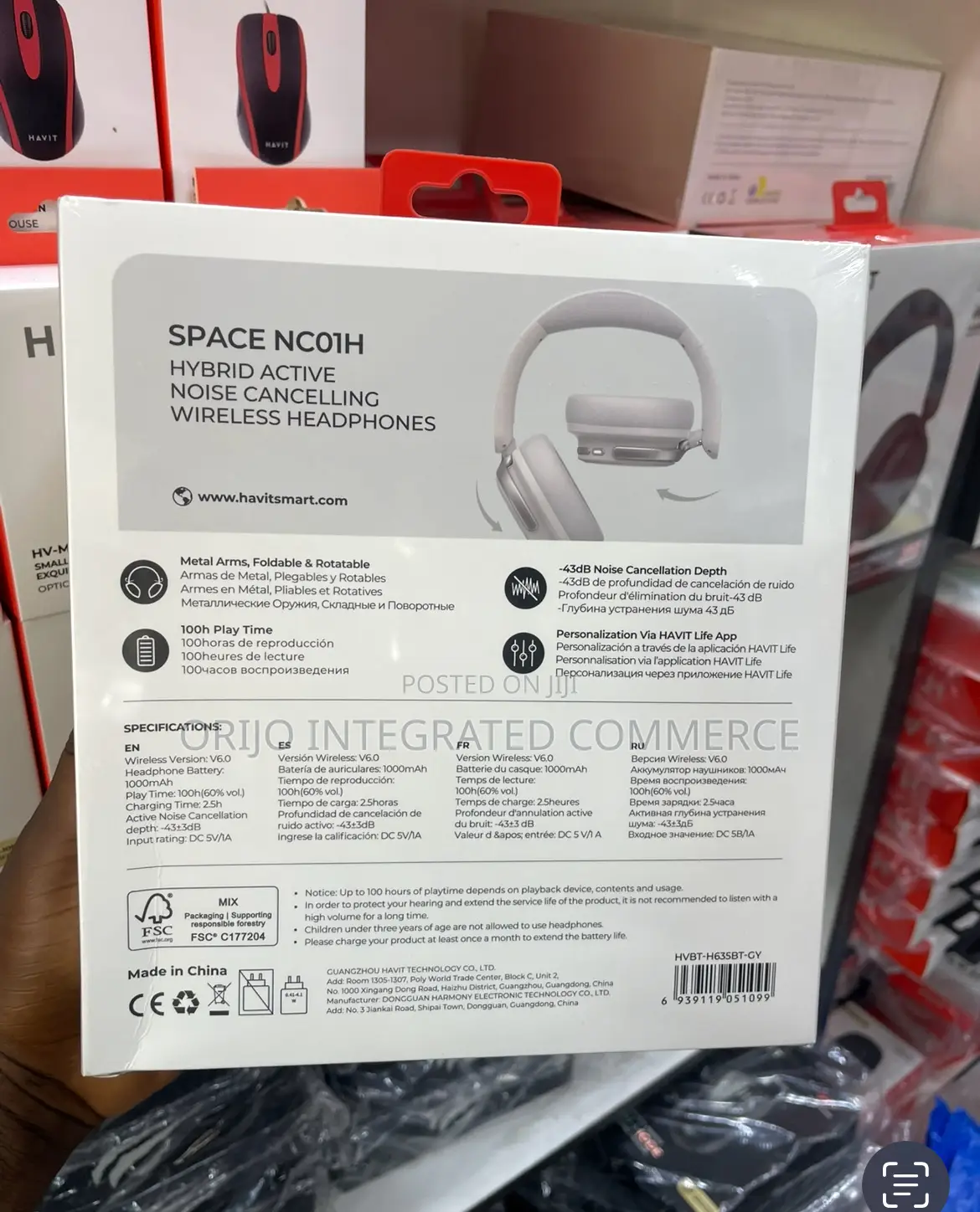 Space Ncoth Hybrid Active Noise Cancelling Wireless Headphones