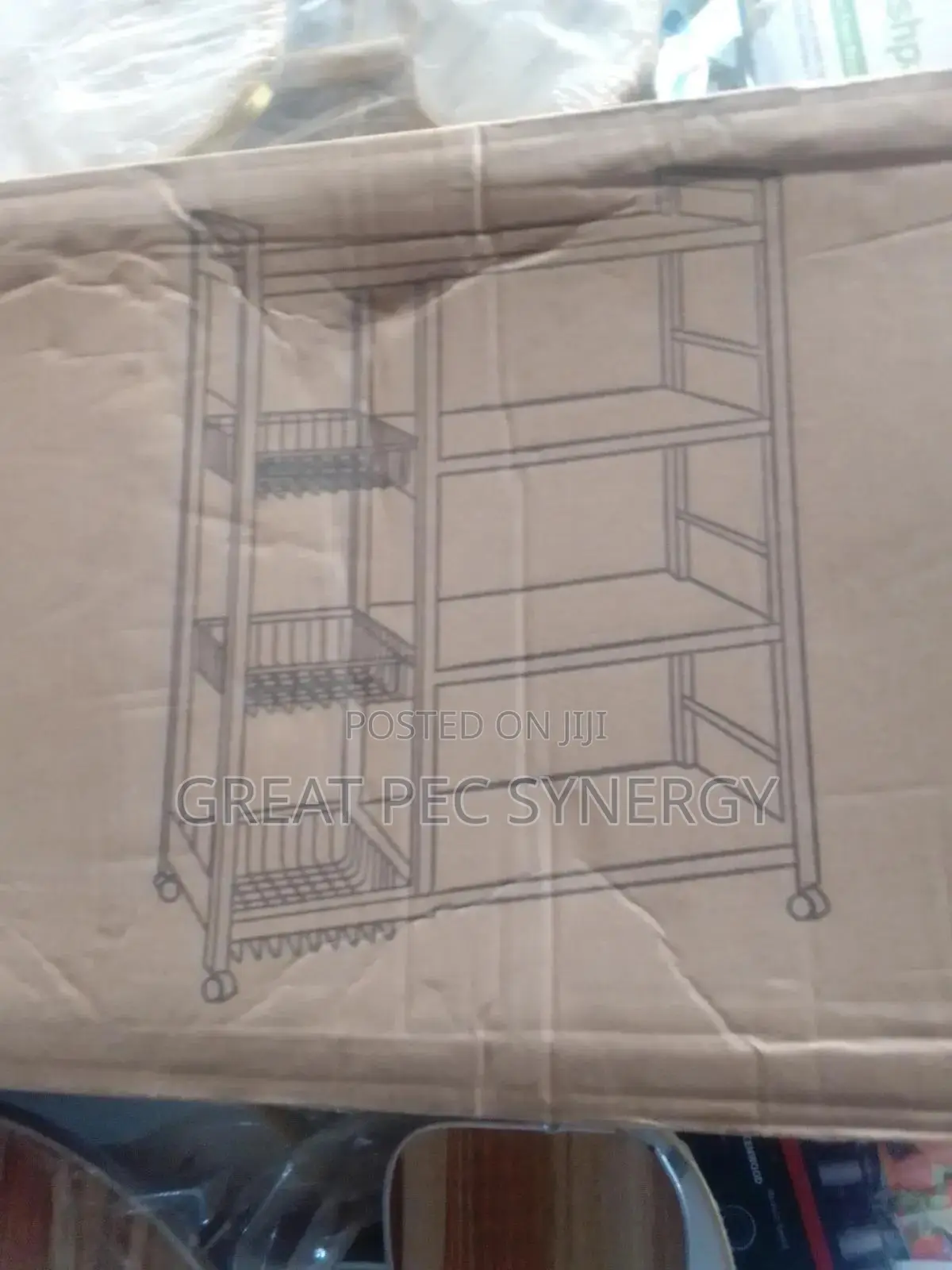 4 Layers Standing Kitchen Rack 3 Basket