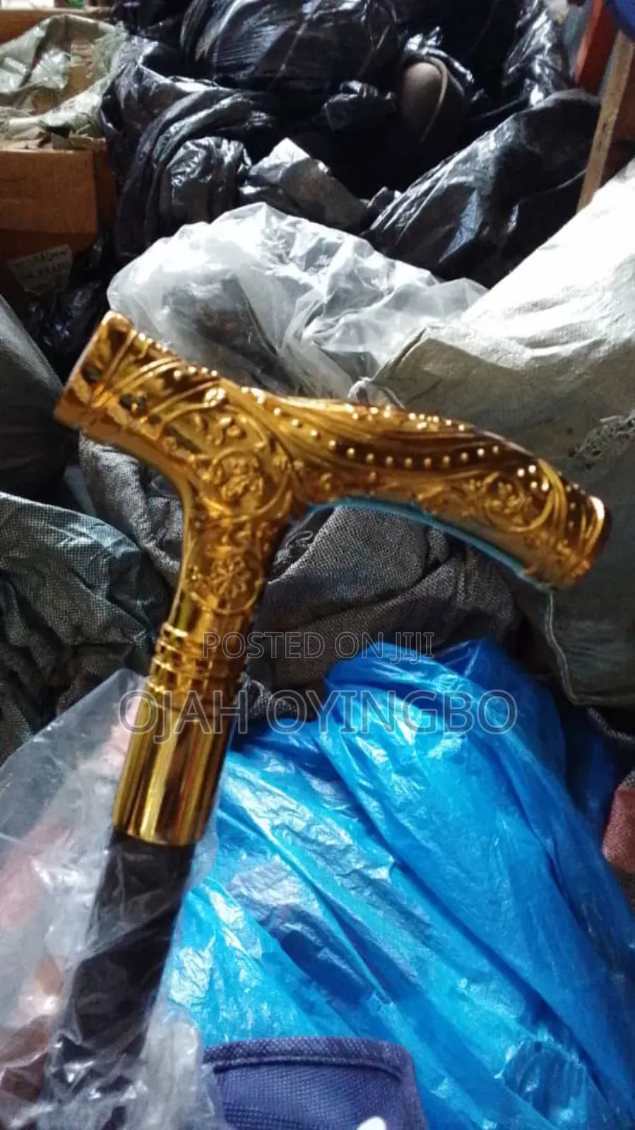 Luxury Black Body Stoned Head Staff – Premium Ceremonial Cane