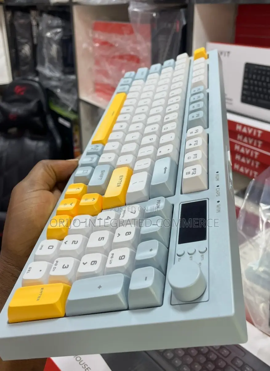 Onikuma G80 94-key Rgb Tri-mode Membrane Keyboard With Knob Lcd Screen