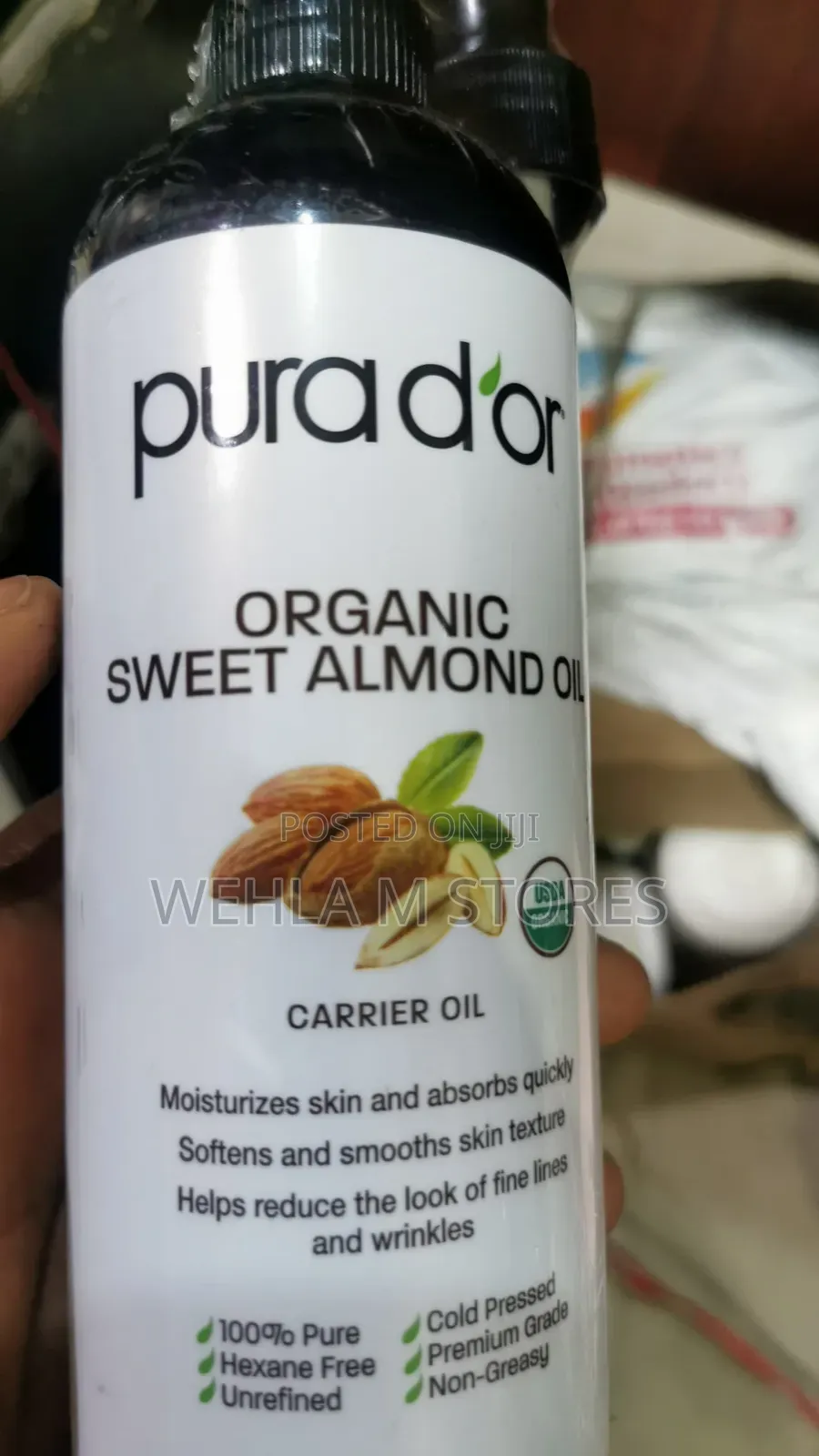 Pura D’Or Organic 100% Pure Natural Sweet Almond Oil