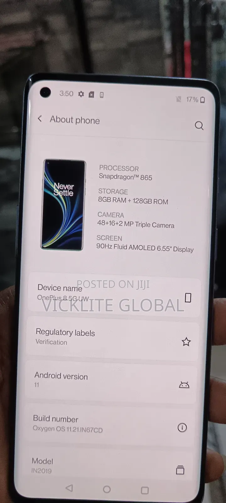 OnePlus 8 5G UW (Verizon) 128 GB Blue