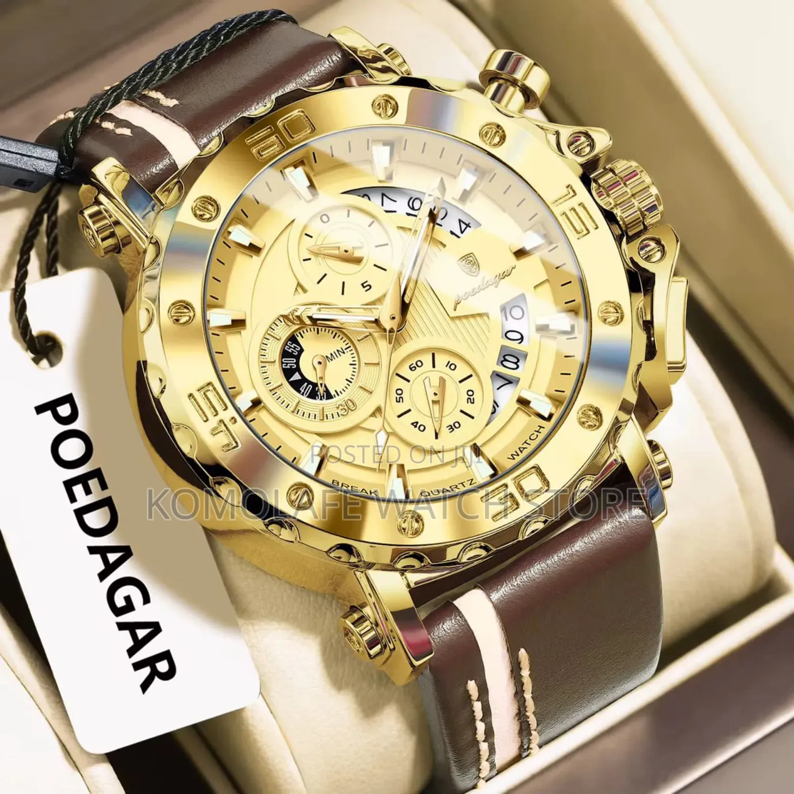 Poedagar Leather Chronograph