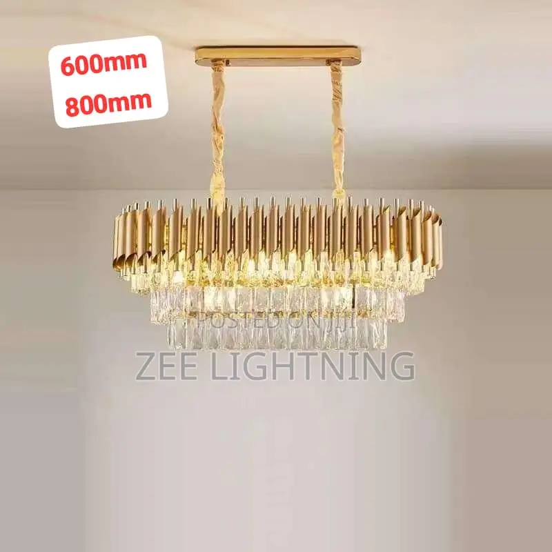 By 600mm Crystal Chandelier Black/Gold Body