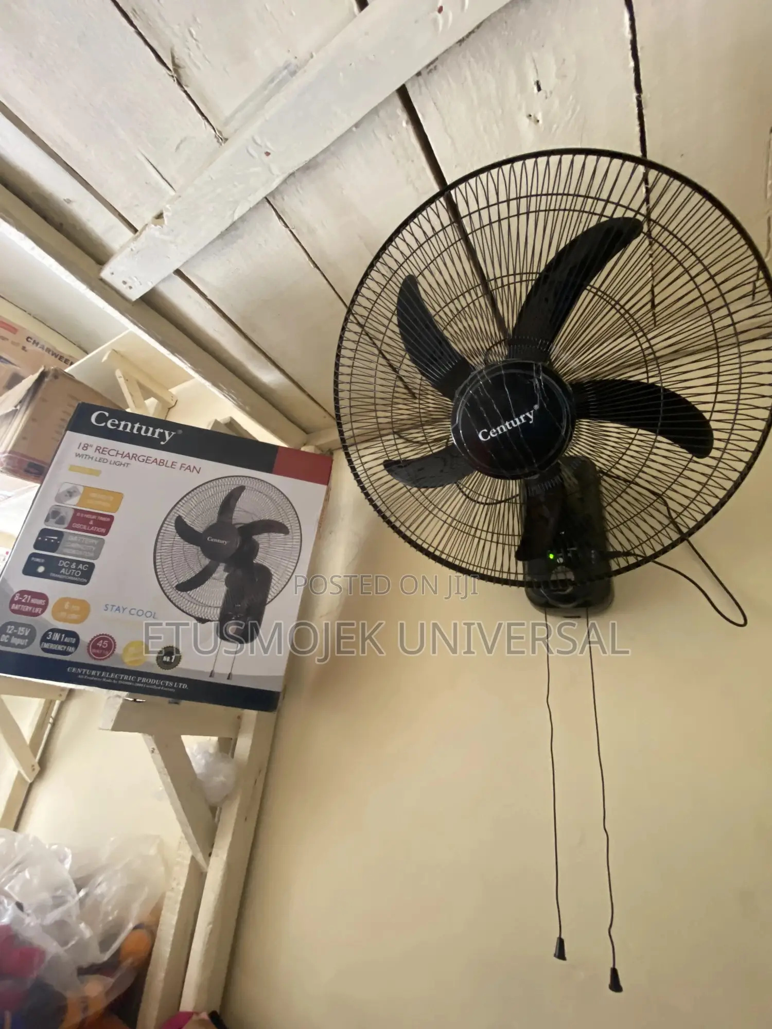 Century Ac/Dc Rechargeable Solar Wall Fan