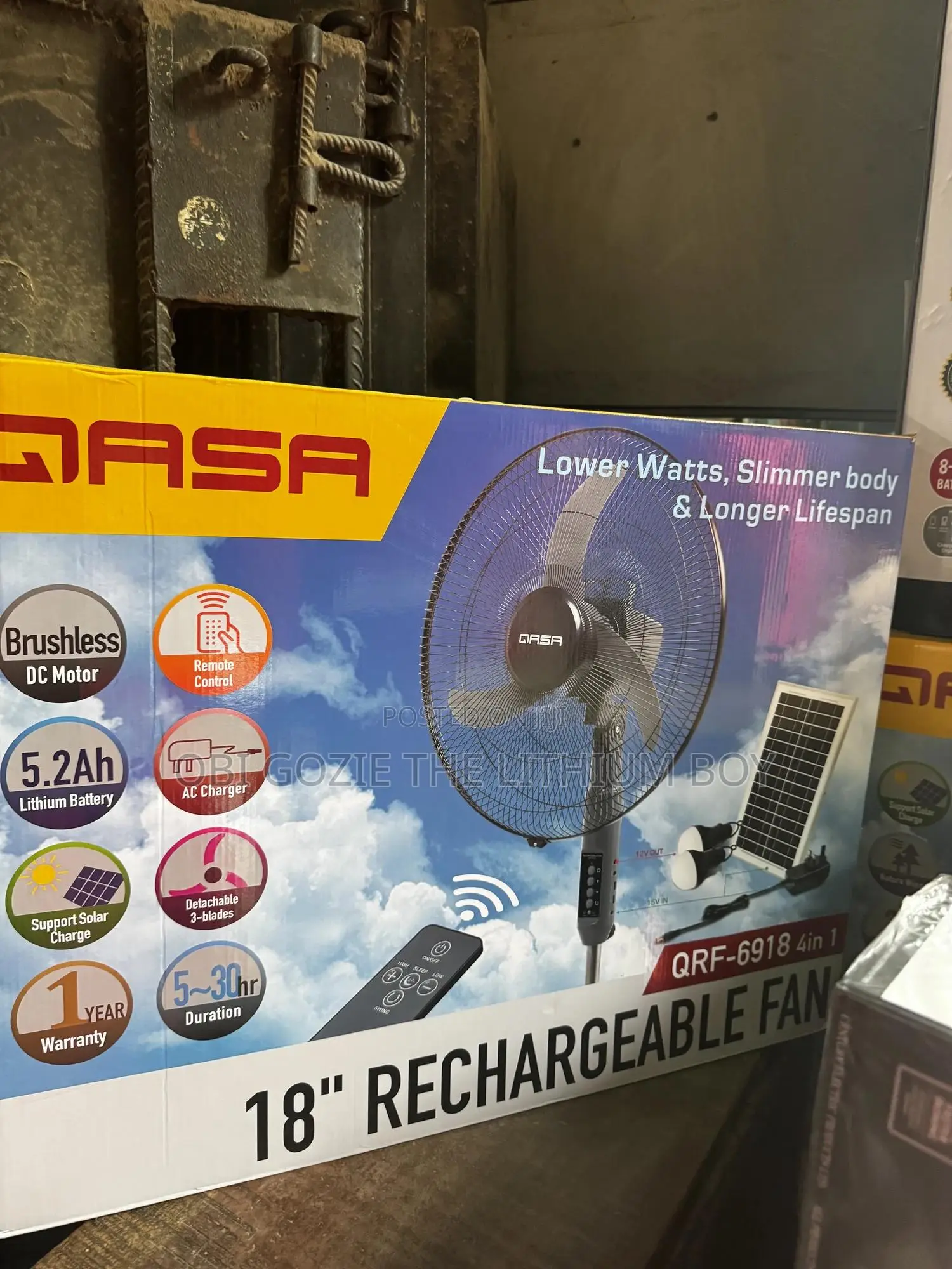 Qasa 18 Inches Solar Fan. Best Solar Fan Importer and Seller