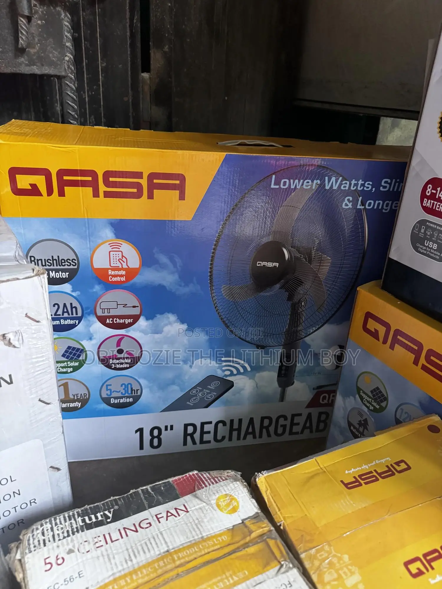 Qasa 18 Inches Long Lasting Solar Fan. Best Qasa Importer and Vendor