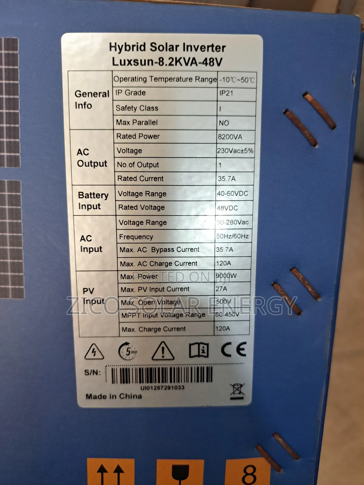 8.2kva Hybrid Inverter Luxsun