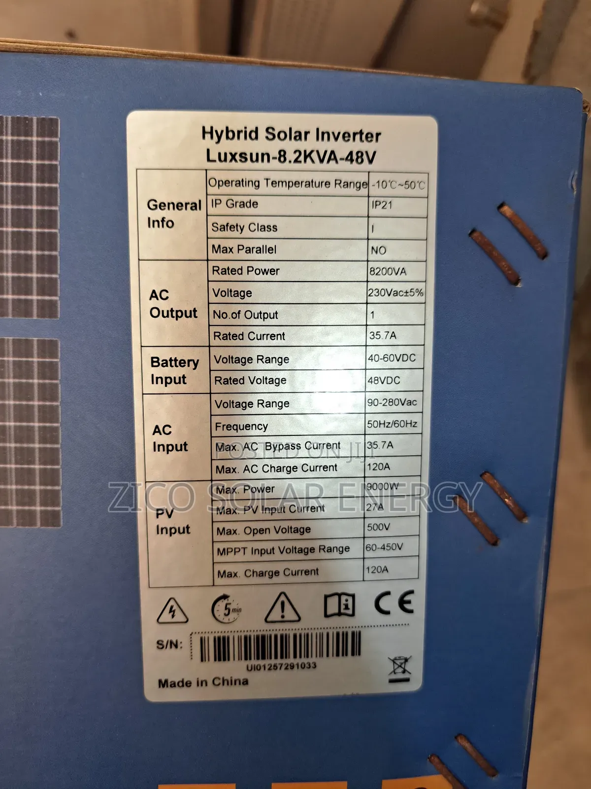 8.2kva Hybrid Inverter Luxsun