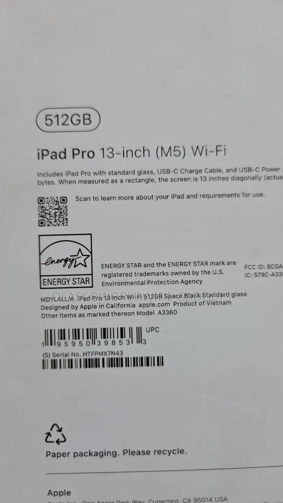 New Apple iPad Pro 13 (2025) 512 GB Gray
