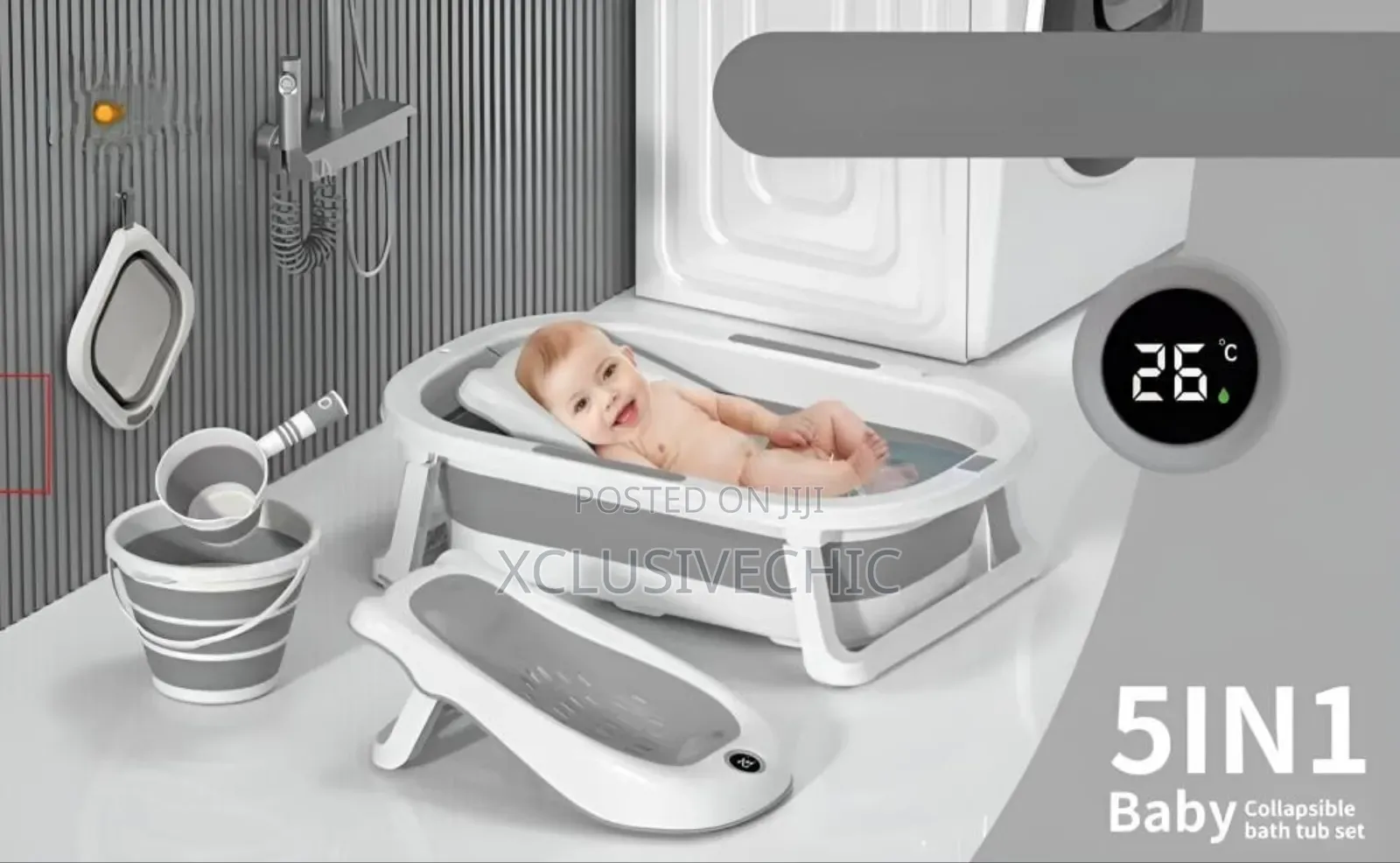 5 In 1 Baby Folding Bathtub Set Newborn Baby Bath Basin