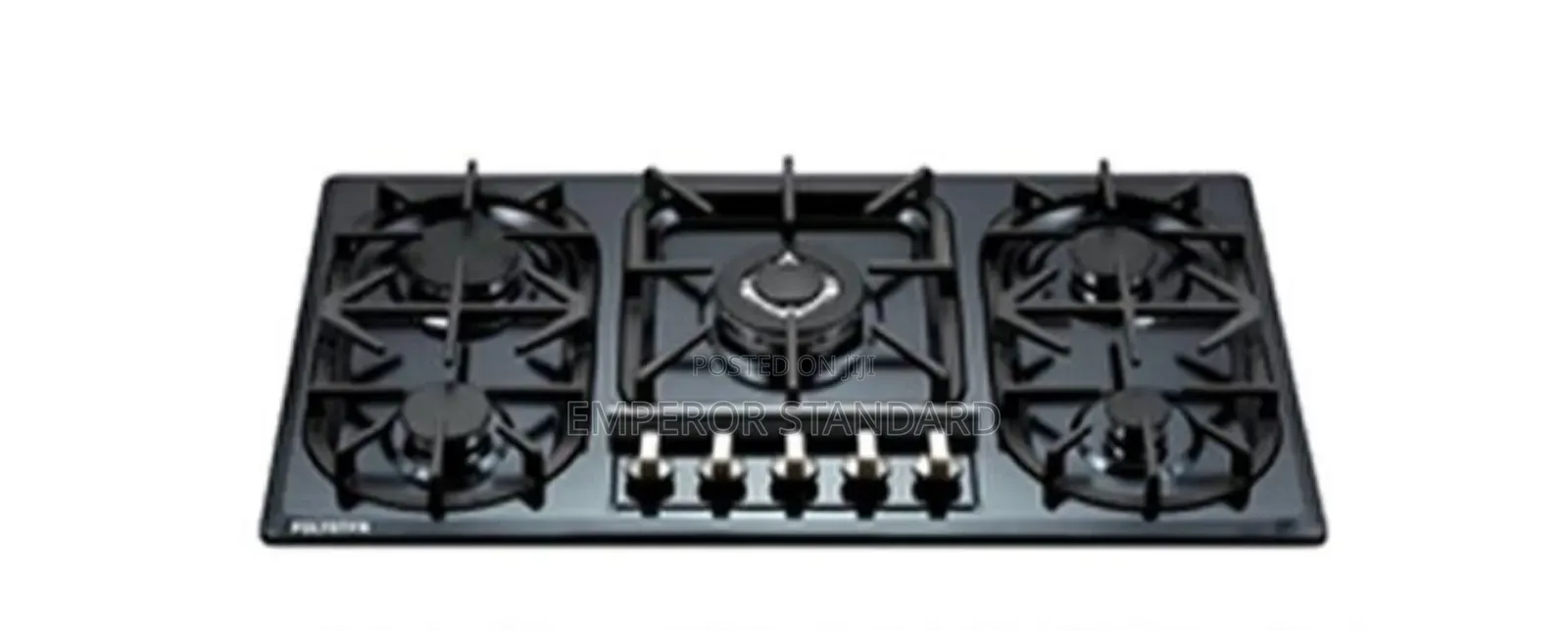 Black Stainless 5 Burners Gas Hob Built-in Cooker