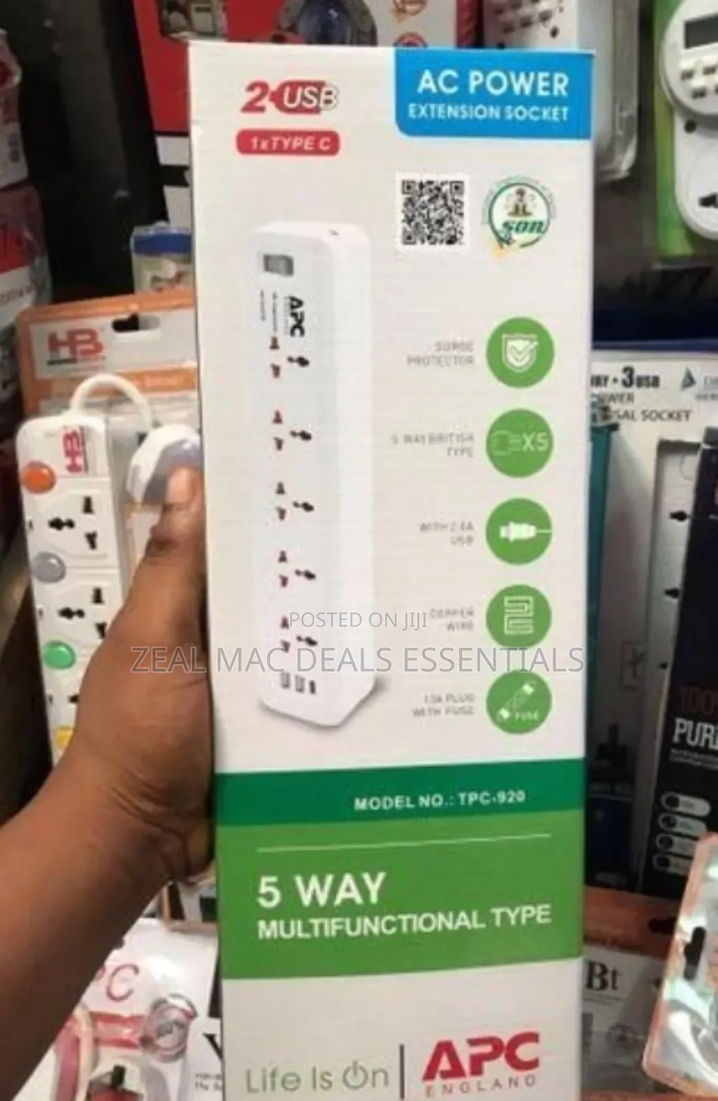 5 Way Apc Surge Power Extension Socket