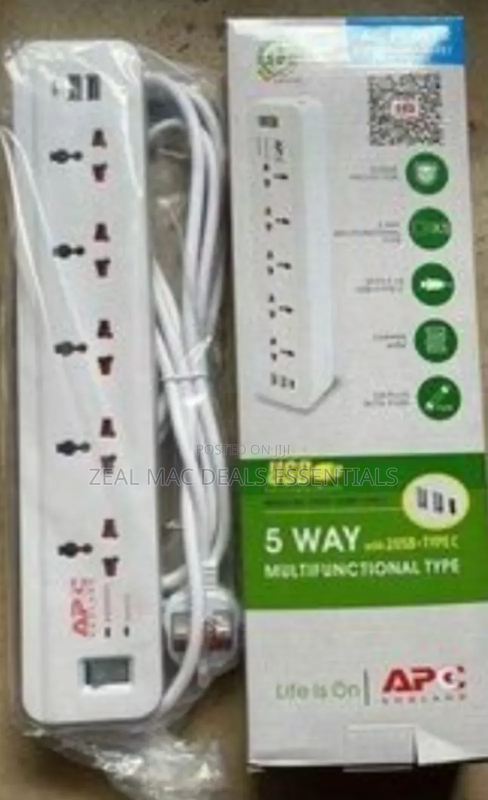 5 Way Apc Surge Power Extension Socket