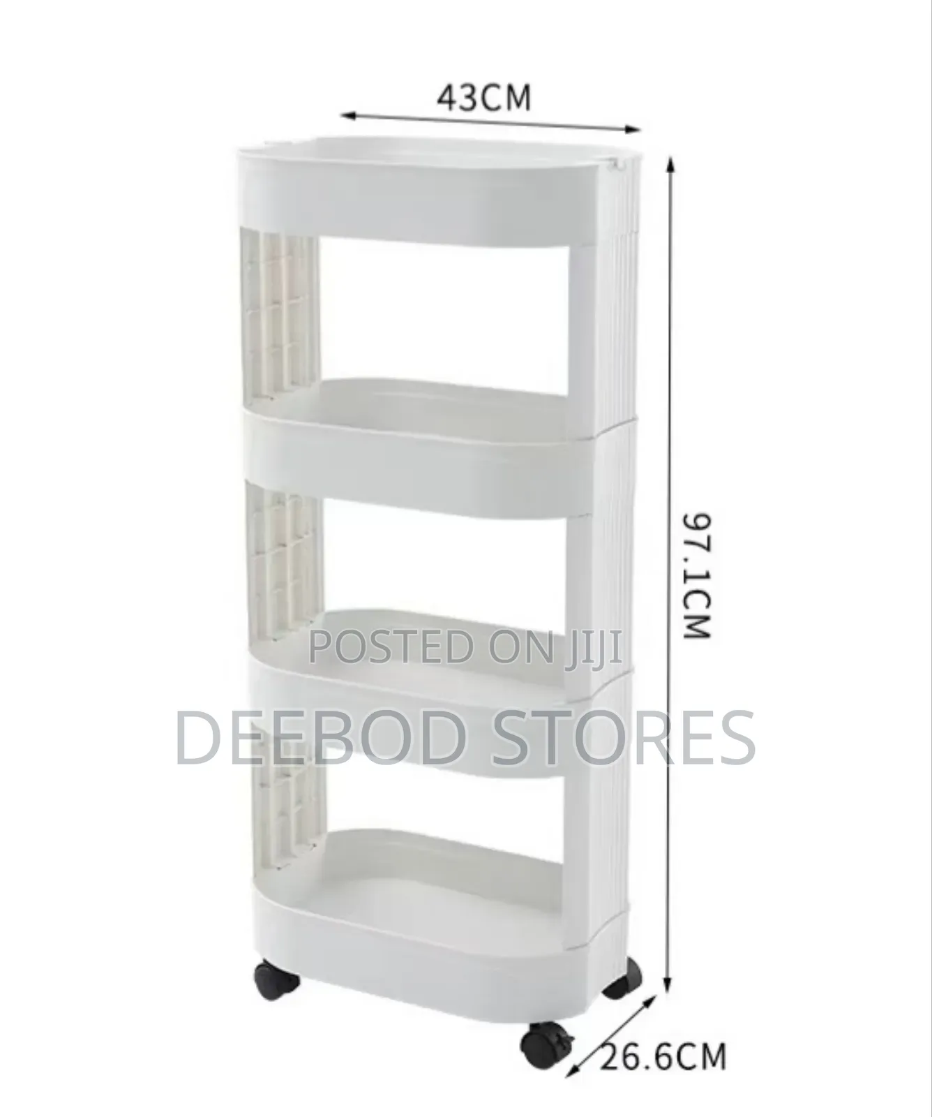 Volbit 4-tier Plastic Rolling Utility Storage Cart
