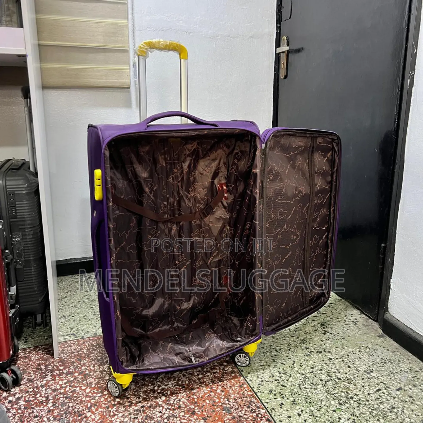 Purple Fabric Travel Suitcase