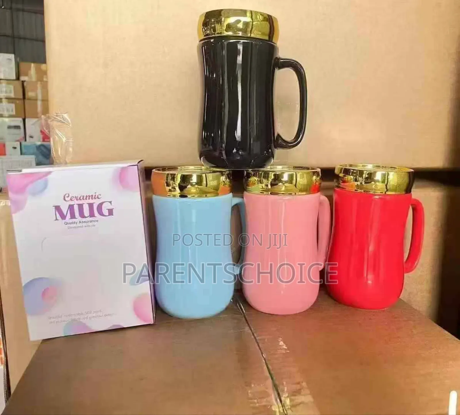 Coffee Mug With Gold Lid for Home/ Souvenir - 60pcs