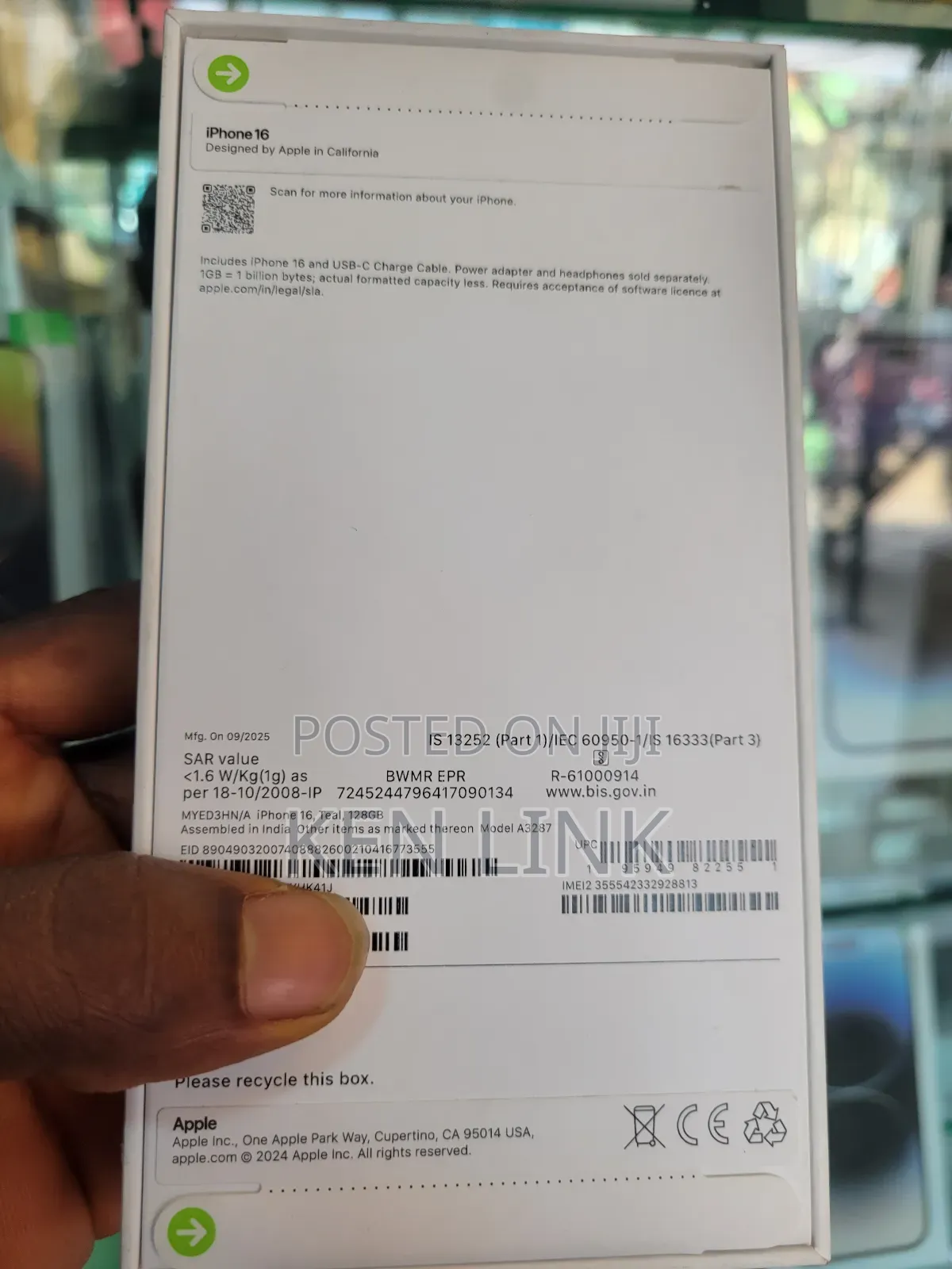 Apple iPhone 16 128 GB Green