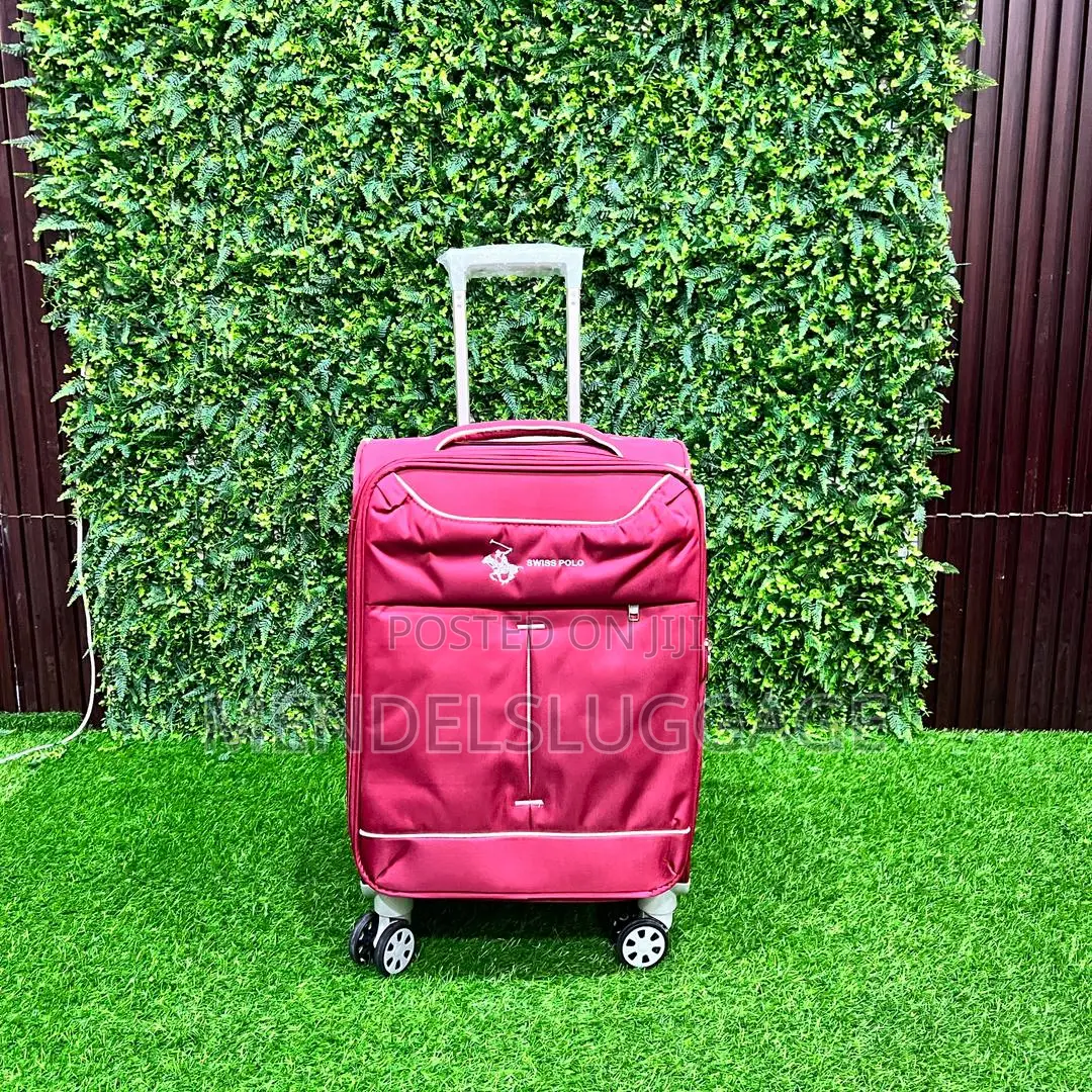 Red Swiss Polo Soft Fabric Travel Luggage Set