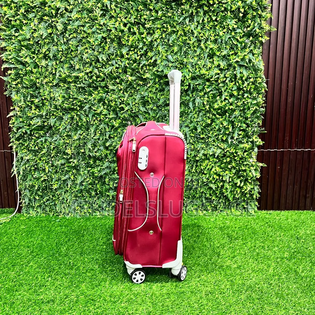 Red Swiss Polo Soft Fabric Travel Luggage Set