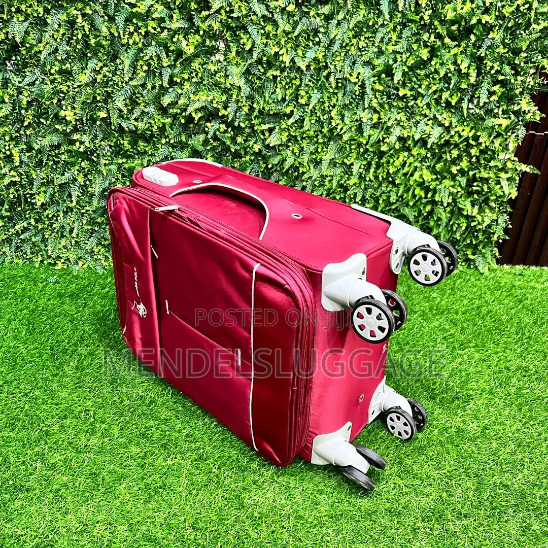 3-in-1 Red Swiss Polo Soft Suitcase Set