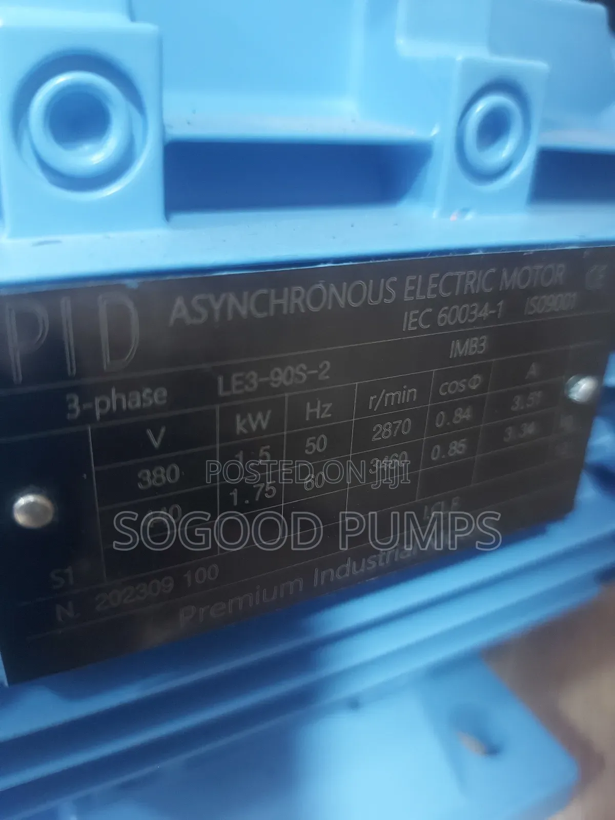 Pid Asynchronous Electric Motor 1.5kw/3hp 3~380v